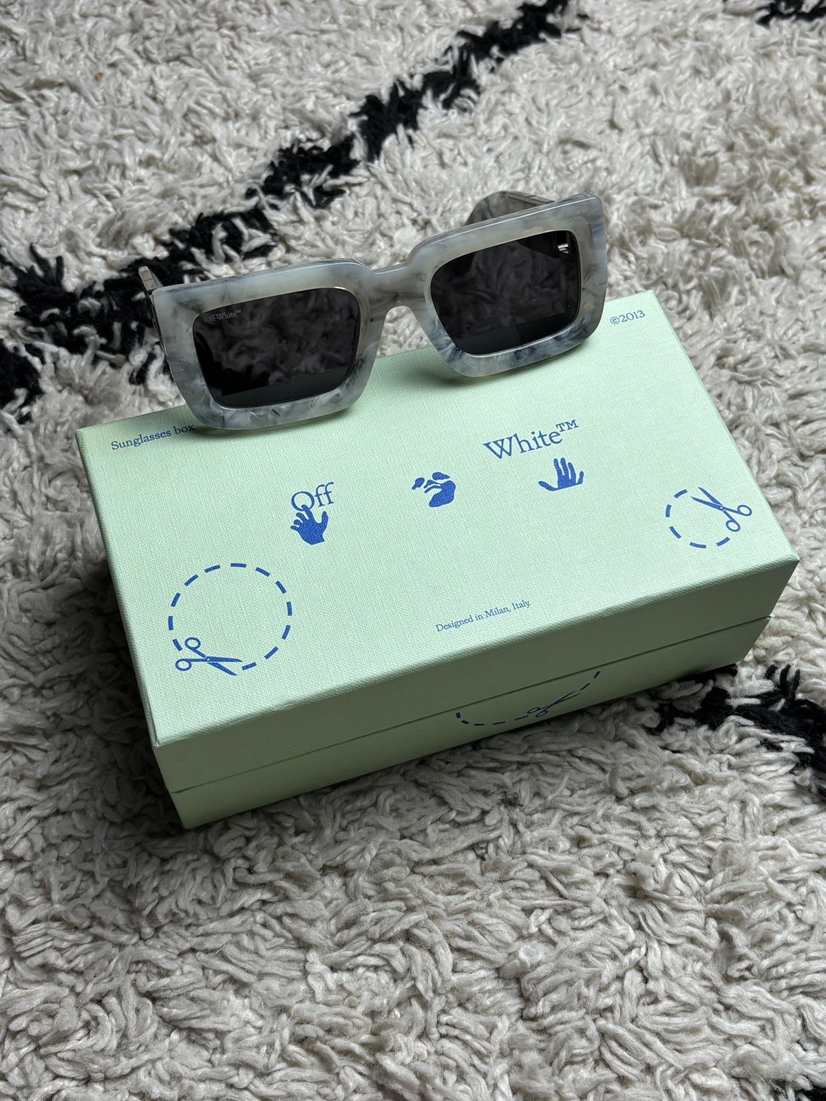 Off-White Off-White Marble Boston Sunglasses Unisex Virgil Rare Size ONE SIZE - 4 Thumbnail