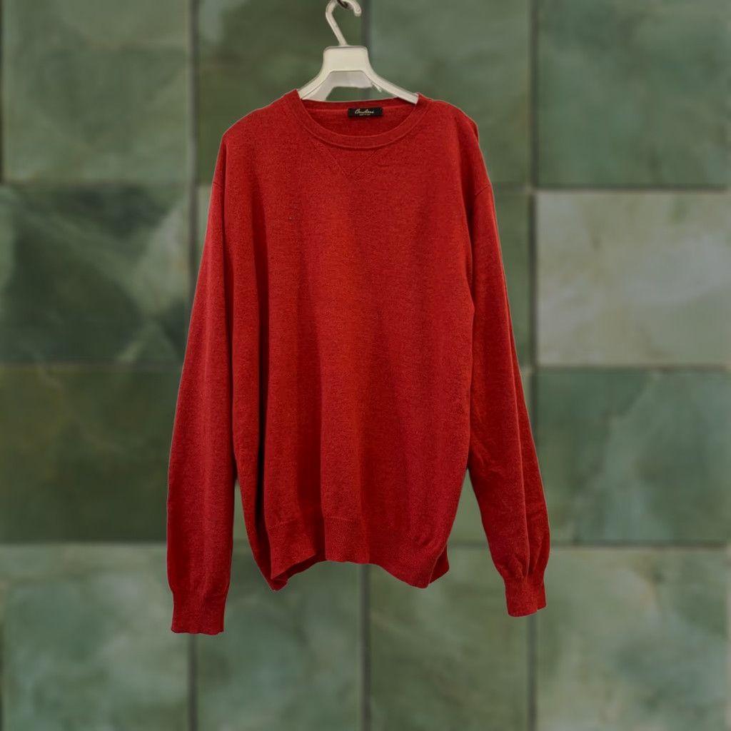 Corneliani Corneliani Red Crewneck Sweater Knit Pullover Men’s XL Italy Luxury Wool Cashmere Blend, Pre-owned / Fair, Holes Size US L / EU 52-54 / 3 - 1 Thumbnail