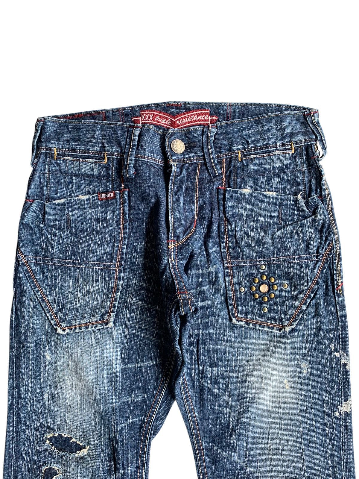 FLARE💥 LIBERTO PUNK STYLE RUSTY&FADED DISTRESSED DENIM🎌
