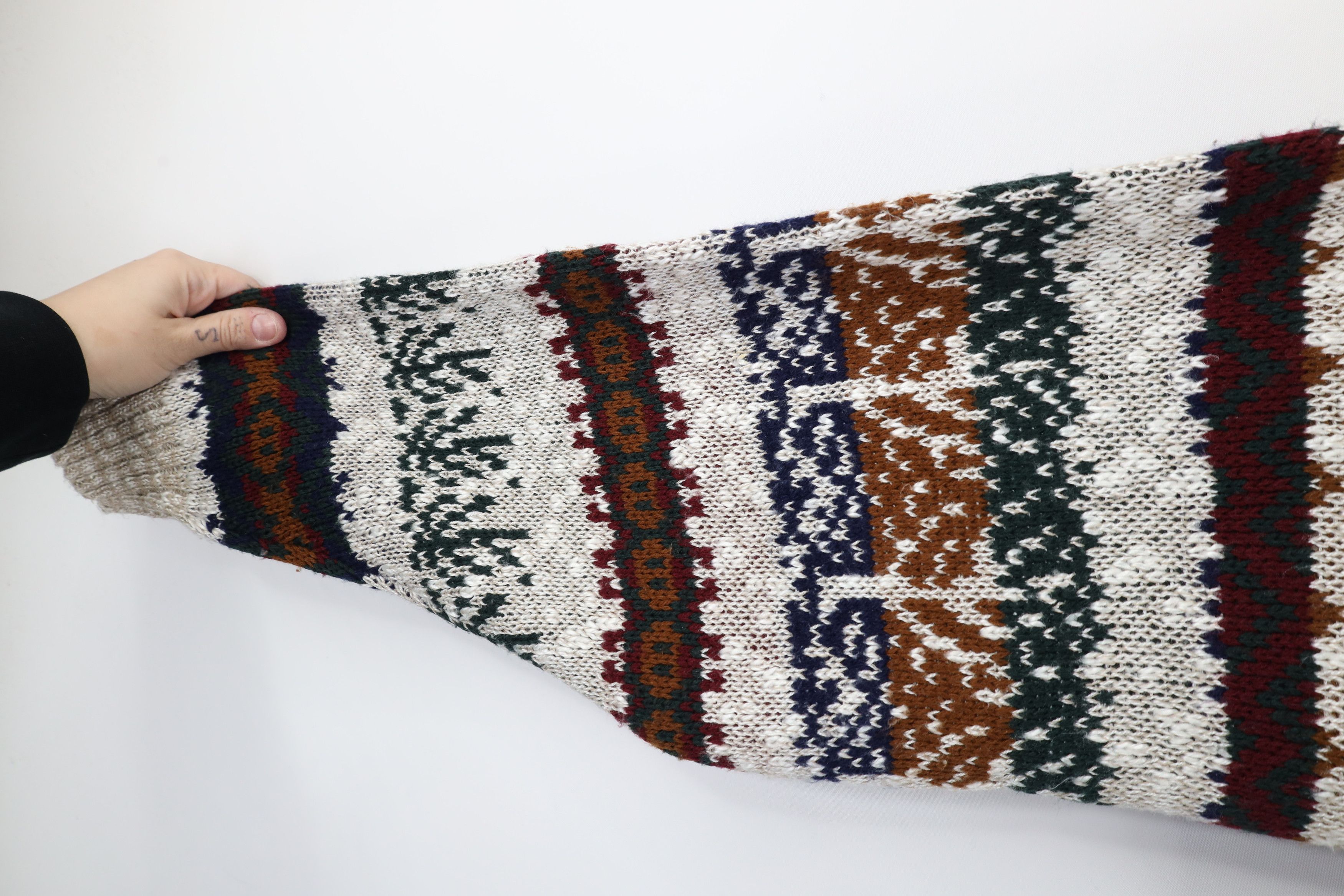 Vintage Vintage 90s Streetwear Fair Isle Knit Crewneck Sweater USA Size US XL / EU 56 / 4 - 5 Thumbnail
