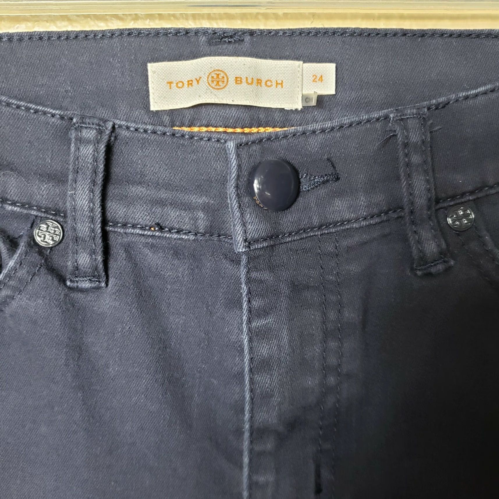 Tory Burch Tory Burch Stretch Slim Fit Straight Leg Jeans-Size 24 Women Blue Logo 90s? Size 42" / US 20 - 2 Thumbnail