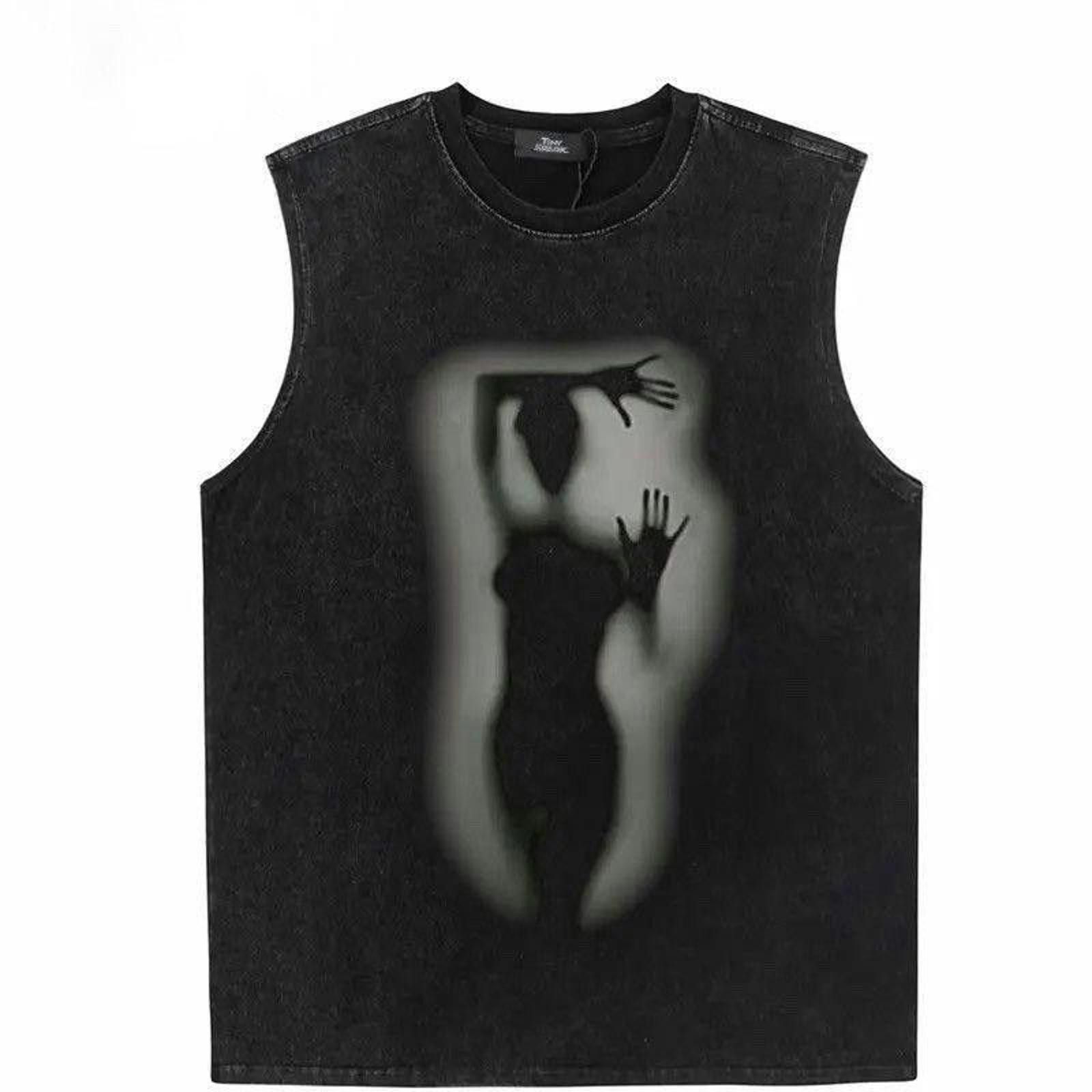 Vintage 90s Design Printed Vintage Tank Top T-Shirt Size US L / EU 52-54 / 3 - 1 Thumbnail