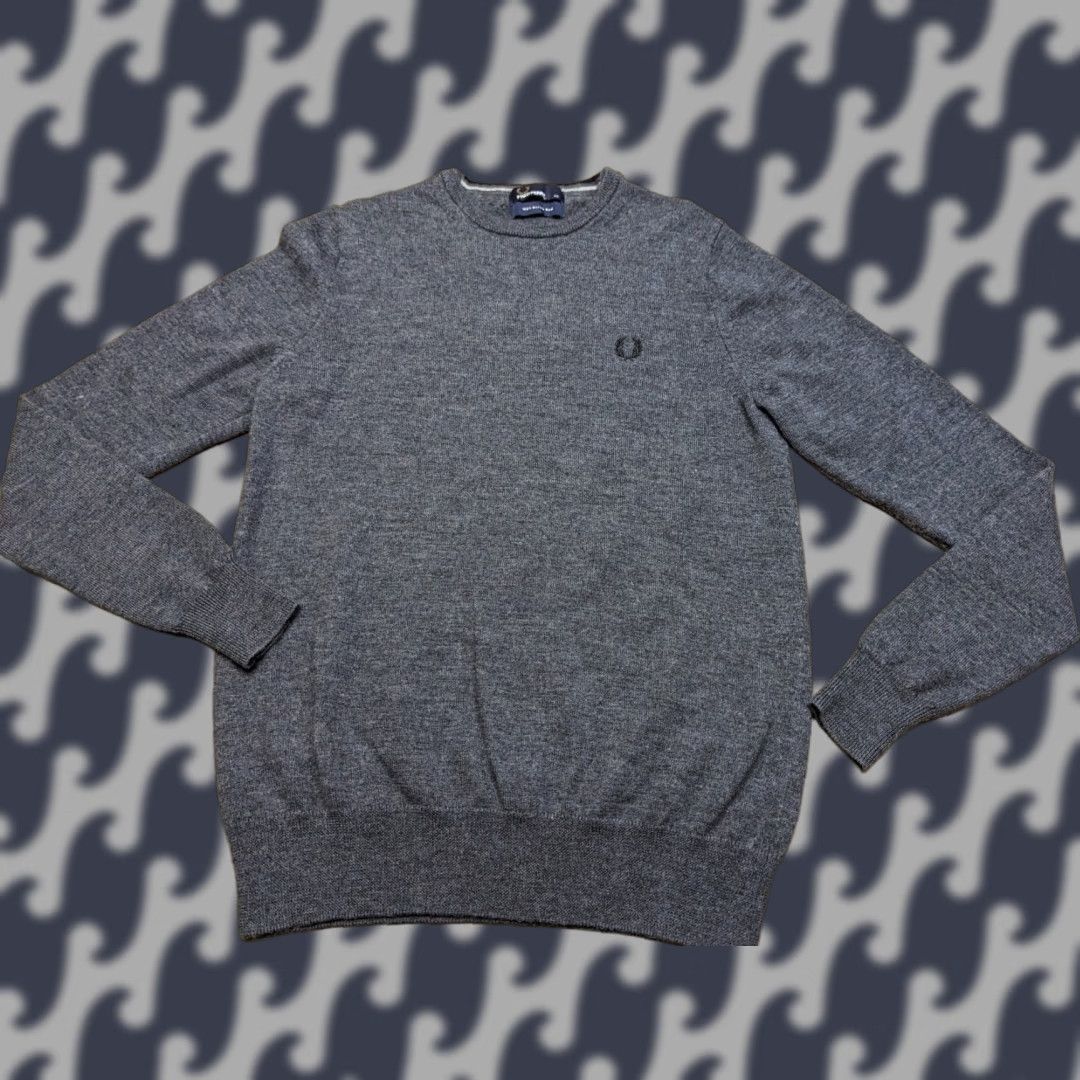 Fred Perry Fred Perry Pullover Mens Size XS Gray Merino Wool Sweater Plain Top Jumper Size US XS / EU 42 / 0 - 1 Thumbnail