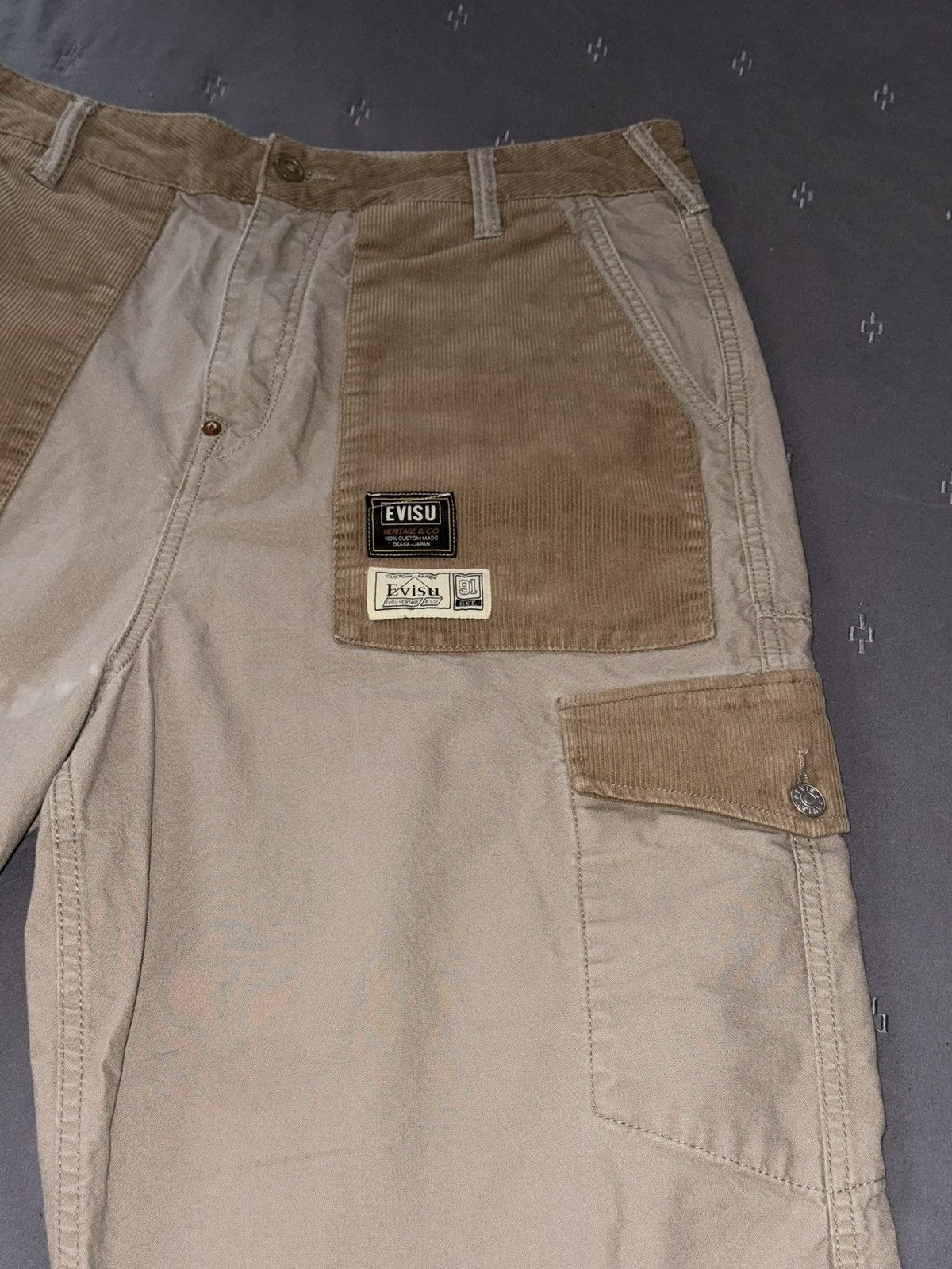 Evisu Evisu Cargo Half Corduroy Pants Size US 34 / EU 50 - 3 Thumbnail