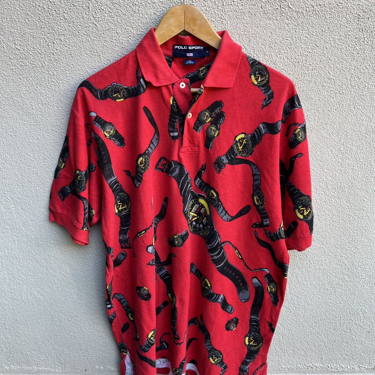 Polo Ralph Lauren × Vintage Vintage rare 90s POLO RALPH LAUREN watches all over print Size US L / EU 52-54 / 3 - 2 Thumbnail
