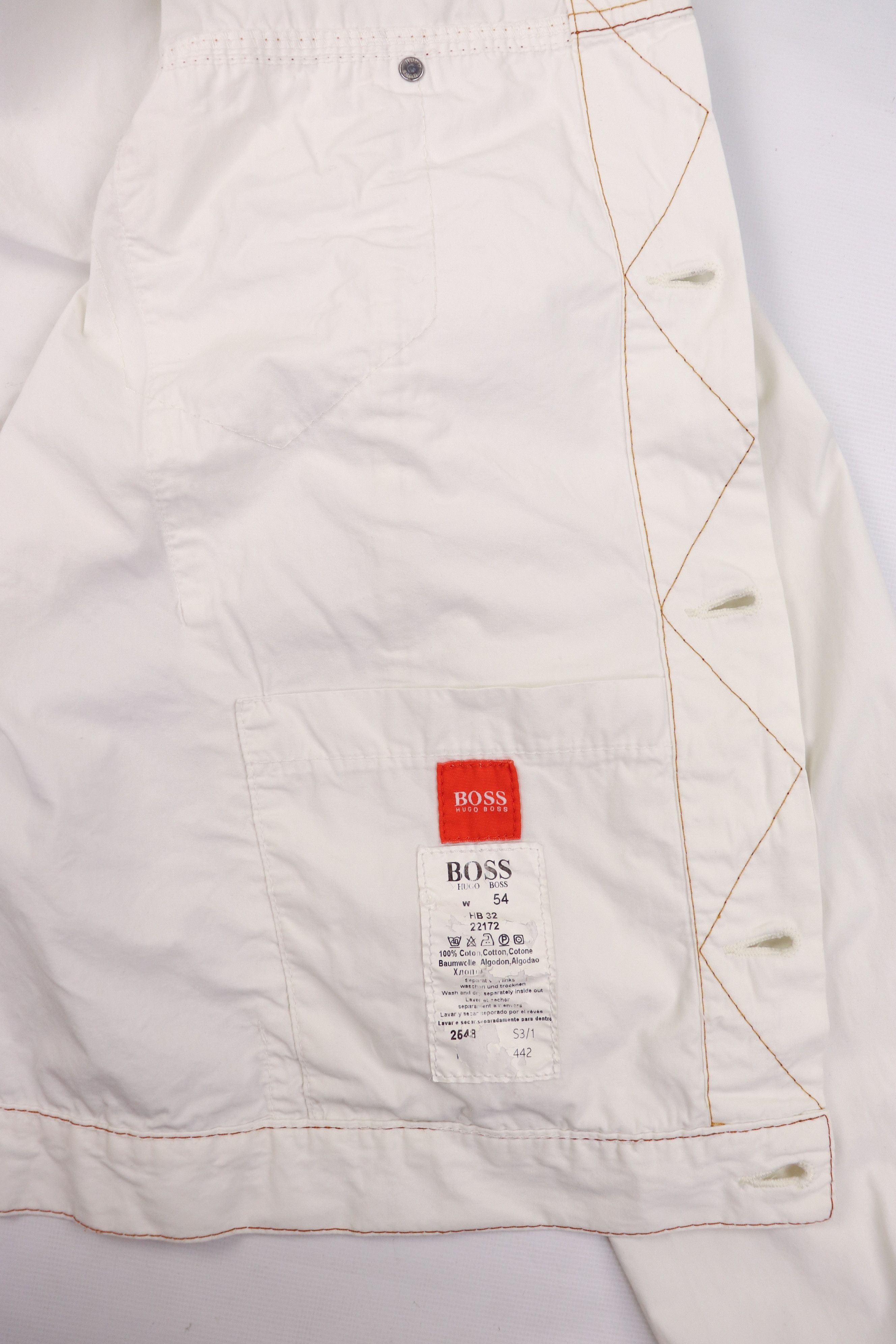 Hugo Boss Hugo Boss Vintage White Cotton Trucker Jacket Size US XL / EU 56 / 4 - 14 Thumbnail