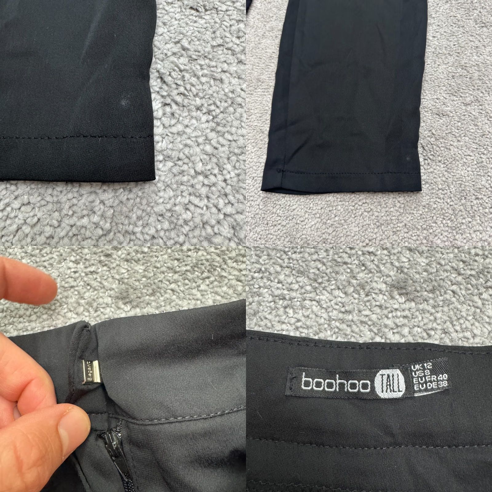 Boohoo Boohoo Black High Rise Pleated Paperbag Tapered Pants Womens 8 Formal Casual Workwear Belted Size 30" / US 8 / IT 44 - 8 Thumbnail