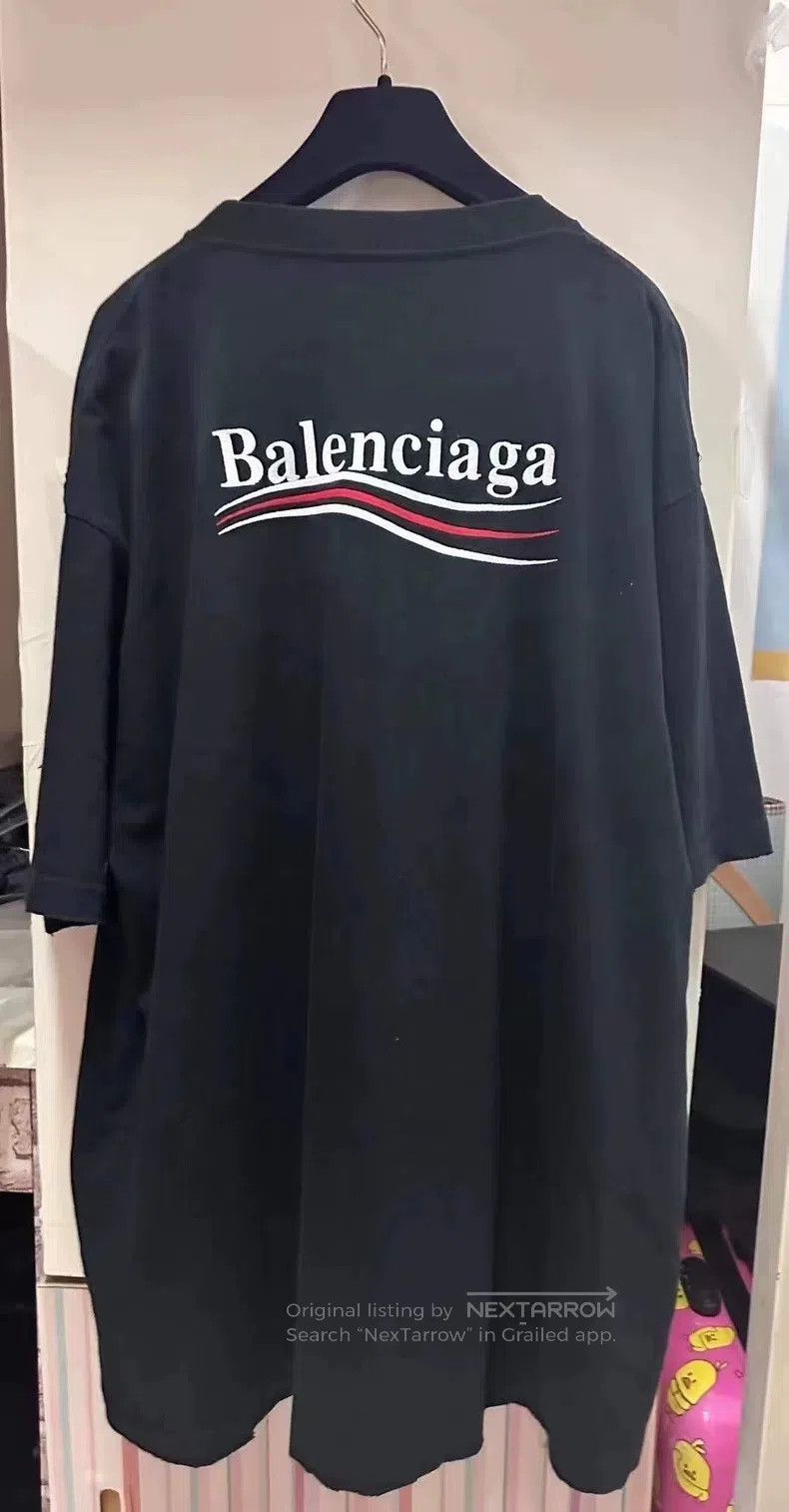 Balenciaga Balenciaga Black Embroidered Coke Wave Logo Short Sleeve Size US L / EU 52-54 / 3 - 2 Thumbnail