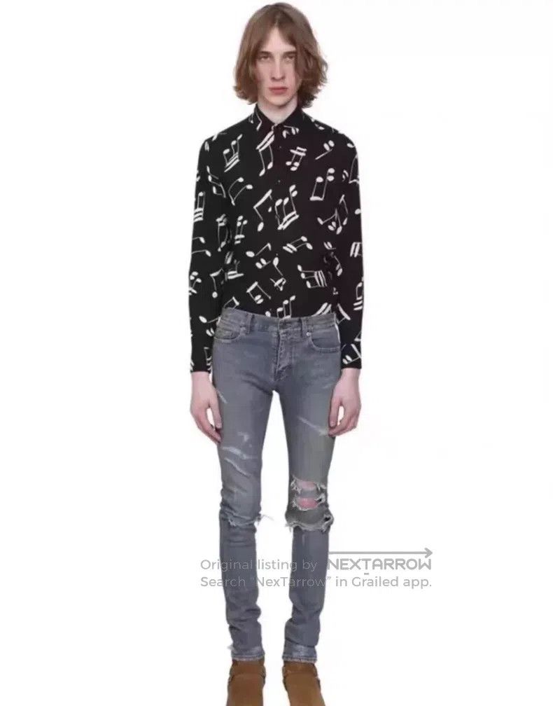 Saint Laurent Paris Saint Laurent Paris Blue Big Destroyed Denim Jeans Size US 32 / EU 48 - 5 Thumbnail