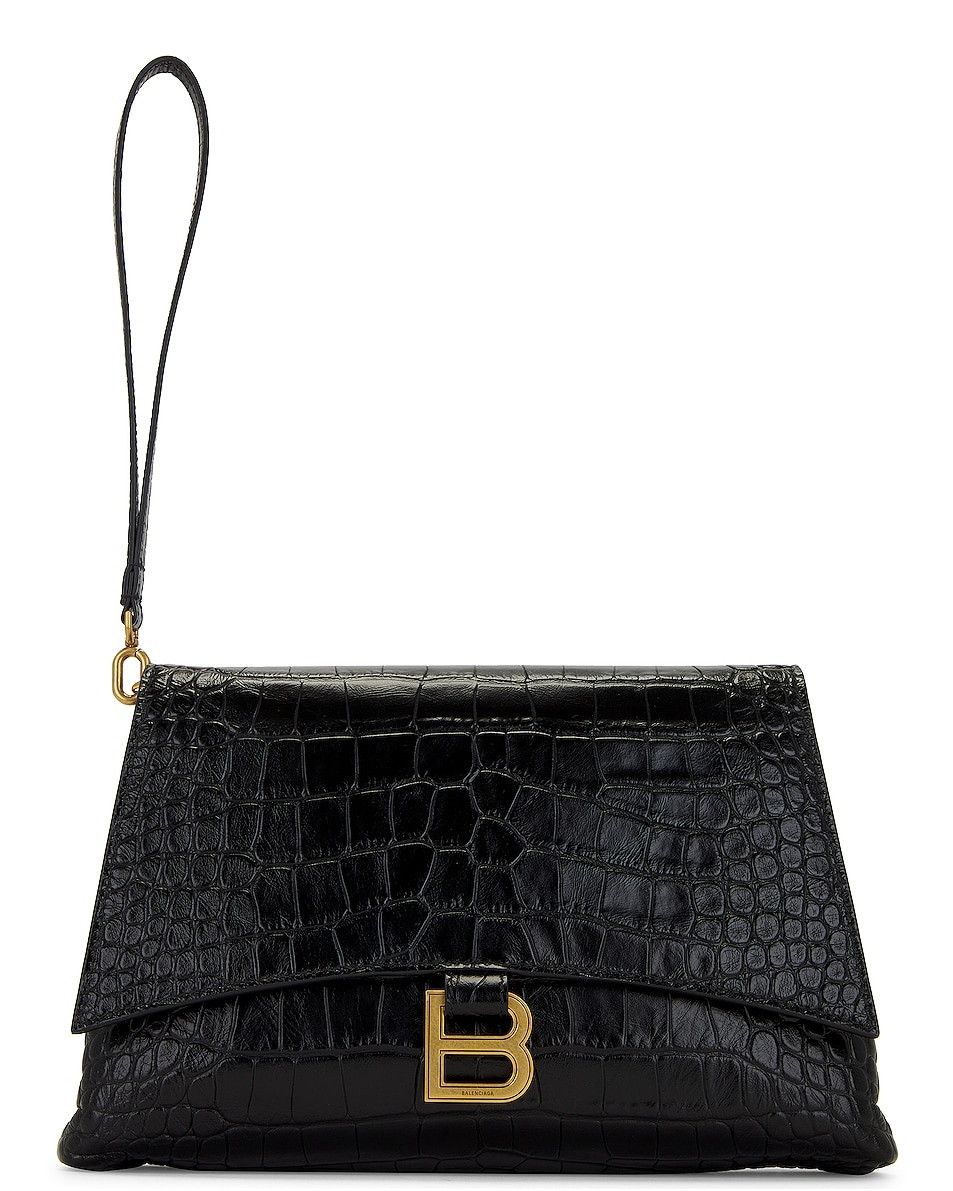 Balenciaga o1mt1gz0325 Size: OS / Crush Medium Pouch Crocodile Size ONE SIZE - 6 Thumbnail