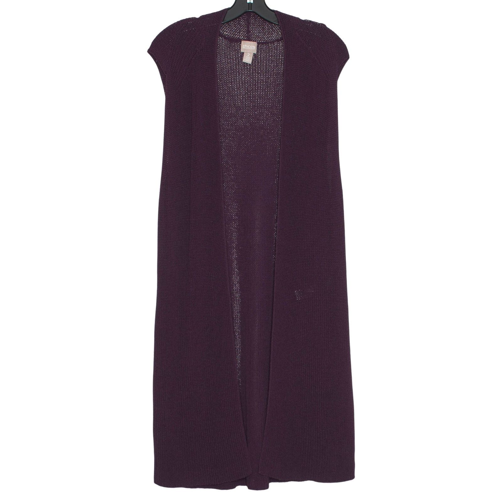 Chicos Chicos Sleeveless Duster Cardigan Purple Open Front 2 L 12 Size L / US 10 / IT 46 - 1 Thumbnail