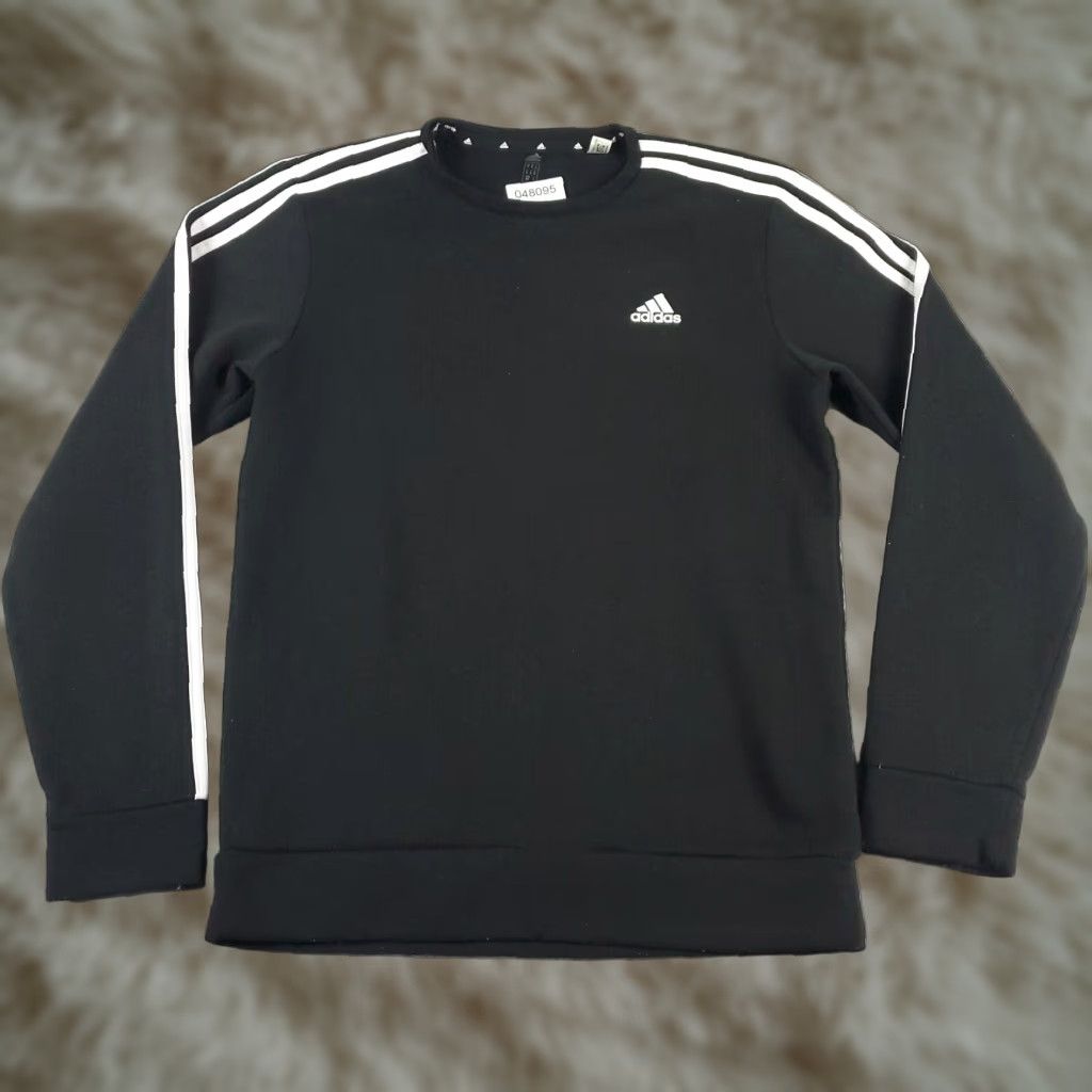 Adidas Adidas Mens Medium Black Crew Neck Cotton Blend Pullover Sweater Size US M / EU 48-50 / 2 - 1 Thumbnail