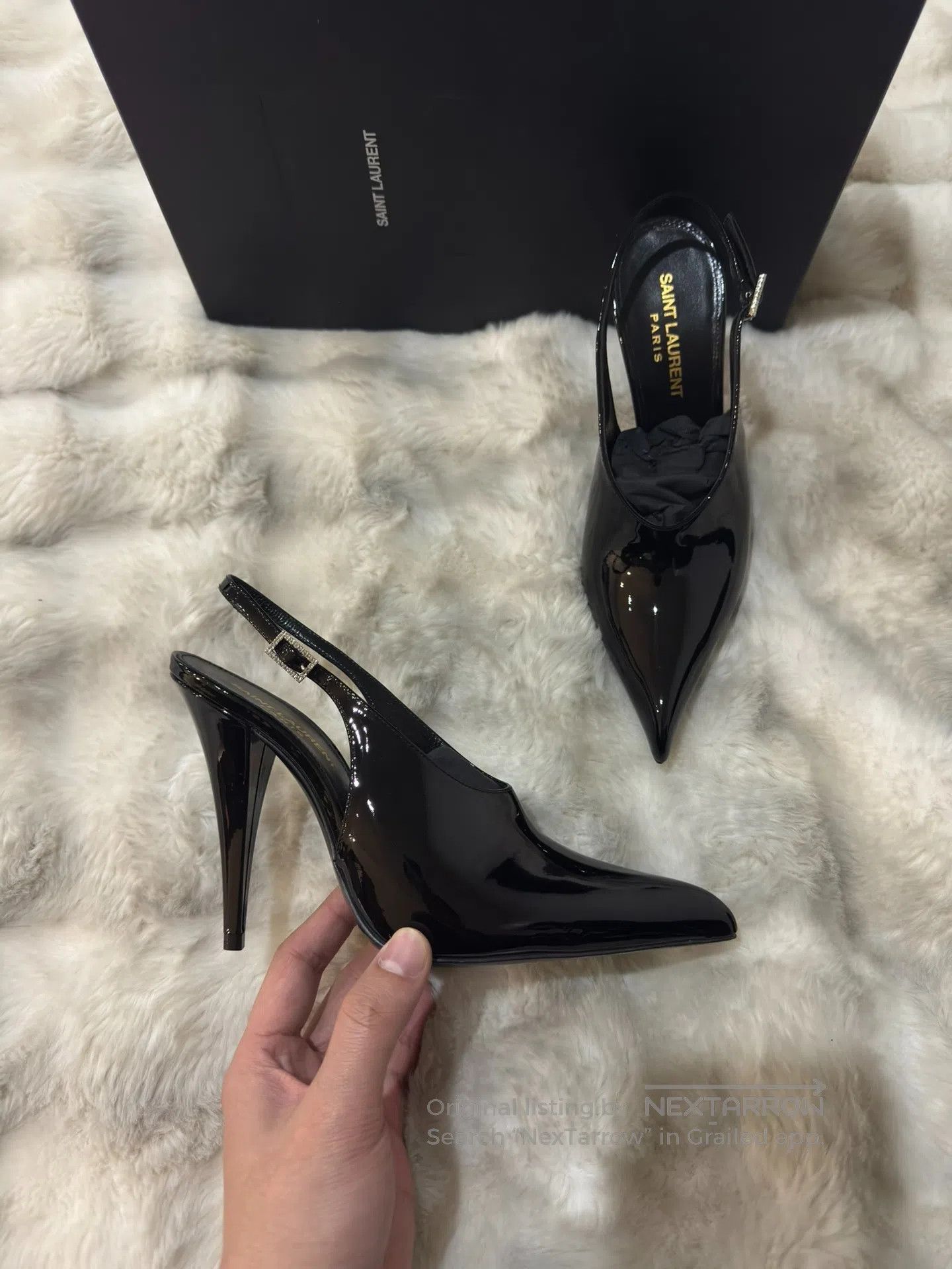 Saint Laurent Paris Saint Laurent Paris Crystal Lacquer Pointed Toe High Heels Size US 5.5 / IT 35.5 - 4 Thumbnail