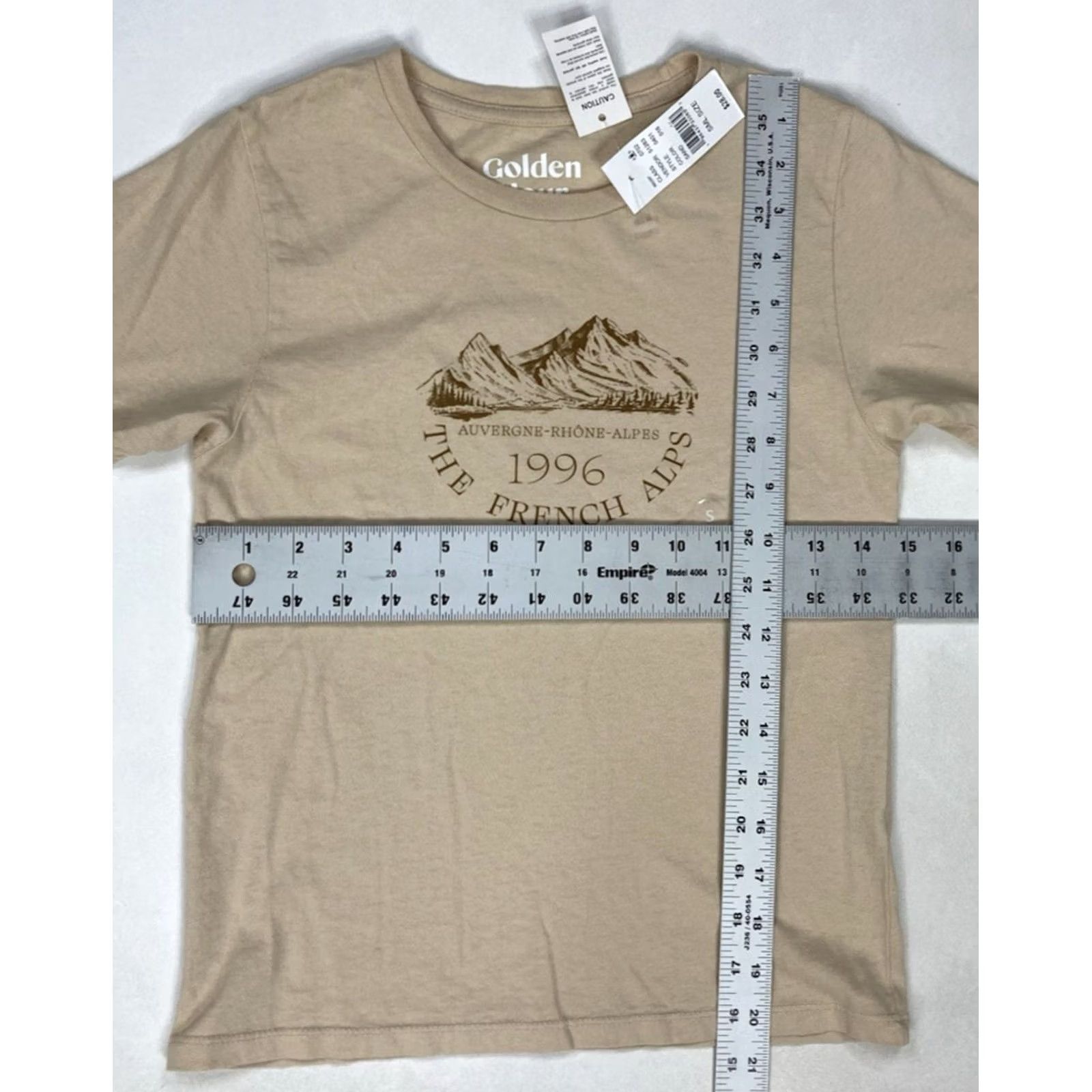 Vintage VINTAGE Golden Hour The French Alps Graphic T-shirt Women Small Beige Short Sleeve Size S / US 4 / IT 40 - 5 Thumbnail