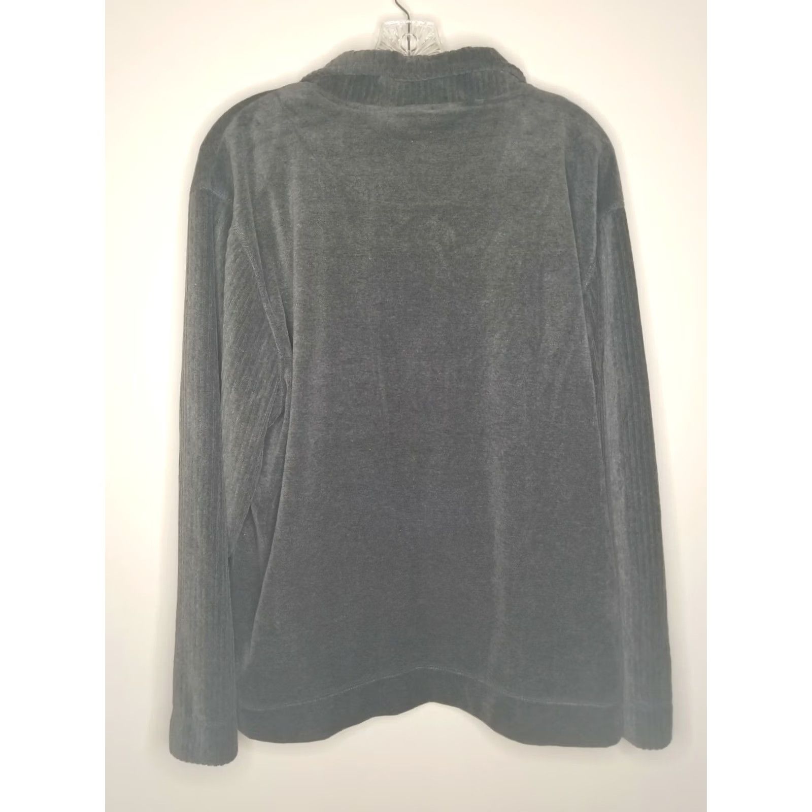 Vintage NorthCrest Womens Zip Up Black Long Sleeve Sweater 1X Plus Size Womens Full Zip Sleeve Black 1X Size XL / US 12-14 / IT 48-50 - 2 Thumbnail