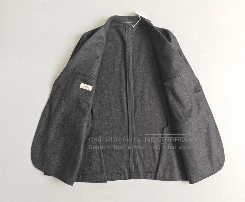 Hermes Hermes Men's Cashmere Blazer Jacket, Grey-Black, 97% Cashm Size 52R - 6 Thumbnail