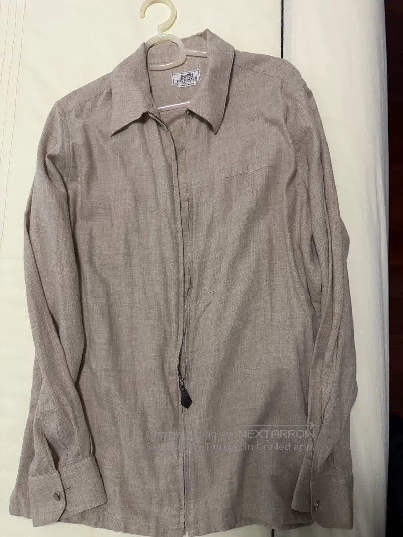 Hermes Men's Zip-Up Shirt Jacket