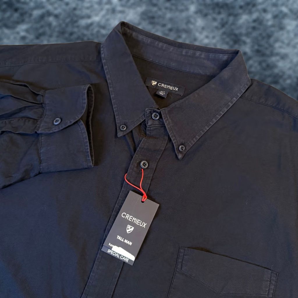 Cremieux VINTAGE Cremieux Black Button-Down Shirt Long Sleeve Cotton Twill 4XT 66in Chest Big & Tall Mens, Classic, Professional, Workwear Size US XXL / EU 58 / 5 - 1 Thumbnail