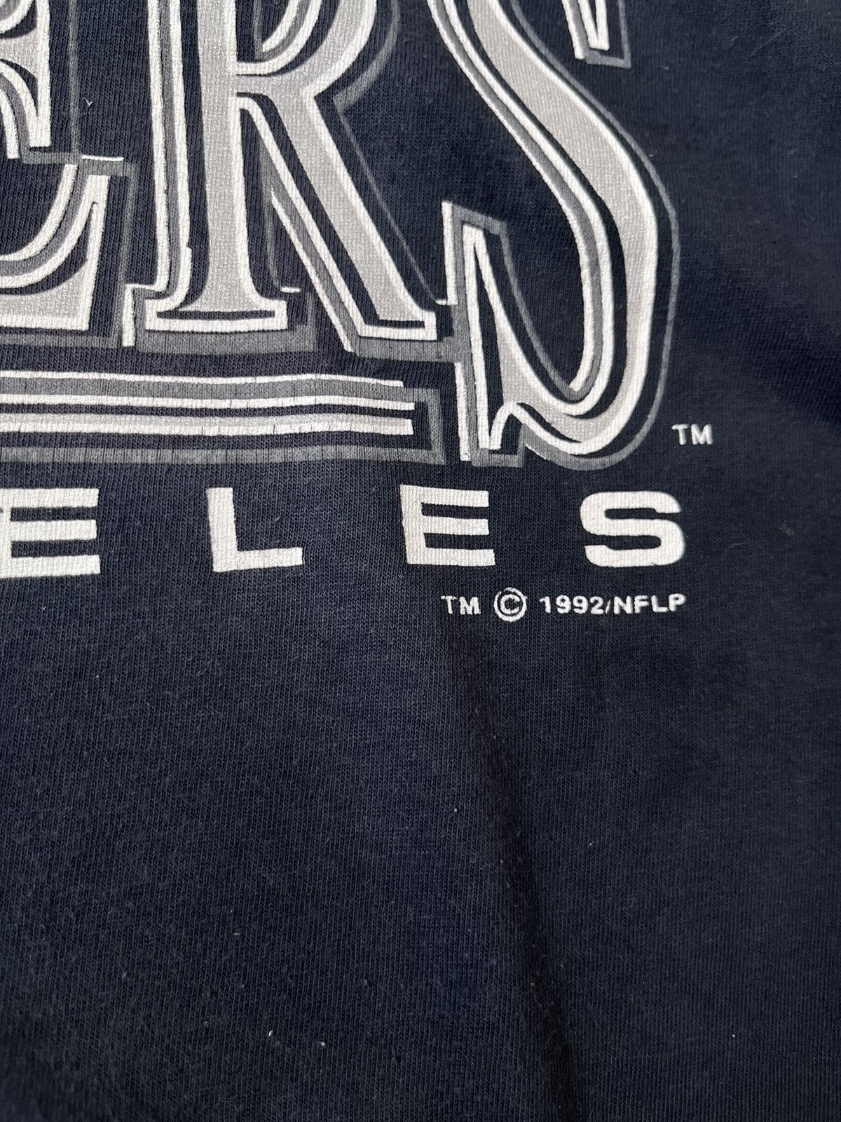 NFL Vintage 1992s NFL Los Angeles Raiders Black Tees Size US XL / EU 56 / 4 - 3 Thumbnail