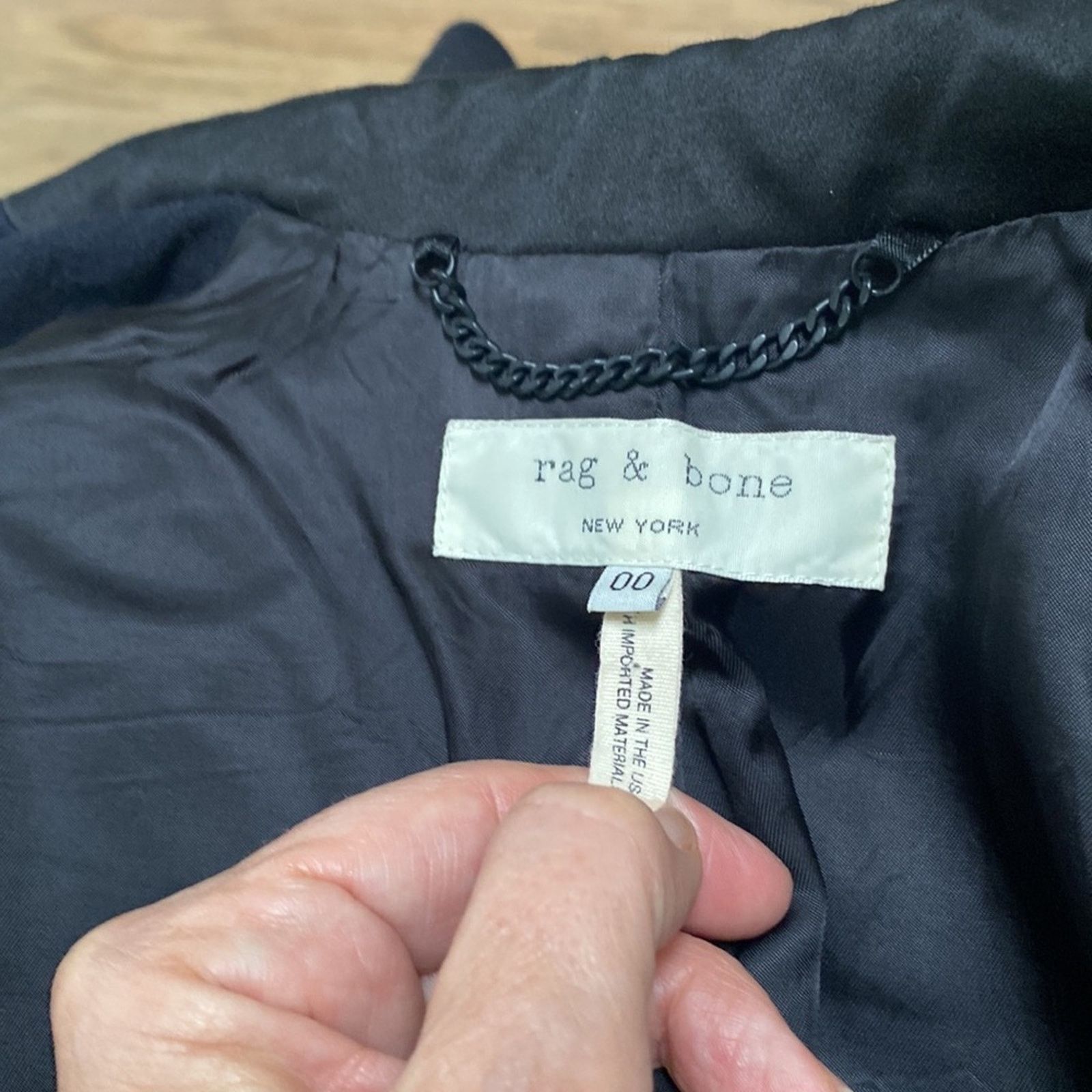 Rag & Bone Rag and Bone Black Wool Blazer Size 00 Size XXS / US 00 / IT 34 - 3 Thumbnail