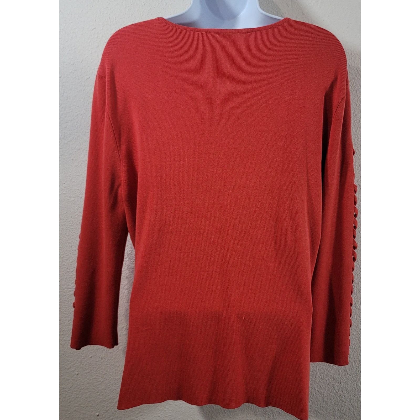 Other Cyrus Orange Braided Sleeves V Neck Ribbed Sweater Top Large Size L / US 10 / IT 46 - 6 Thumbnail