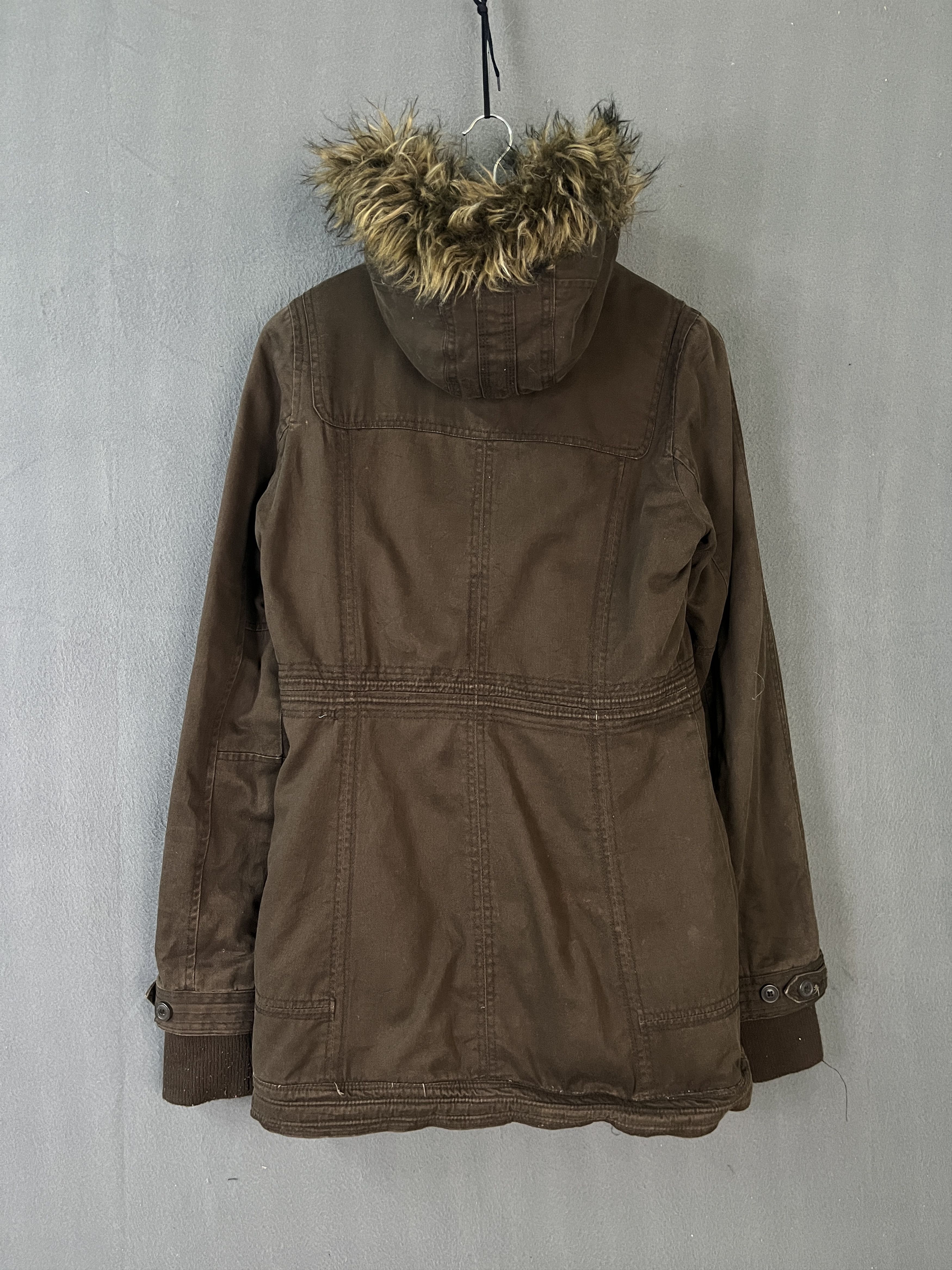 Abercrombie & Fitch 🔥Vintage Abercrombie Full Fur Hoodie Parka Jacket Size L / US 10 / IT 46 - 2 Thumbnail