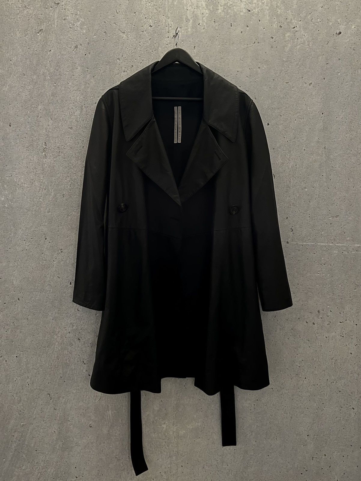 image of Rick Owens Phlegethon Ss21 Trench Coat in Black, Men's (Size Large)