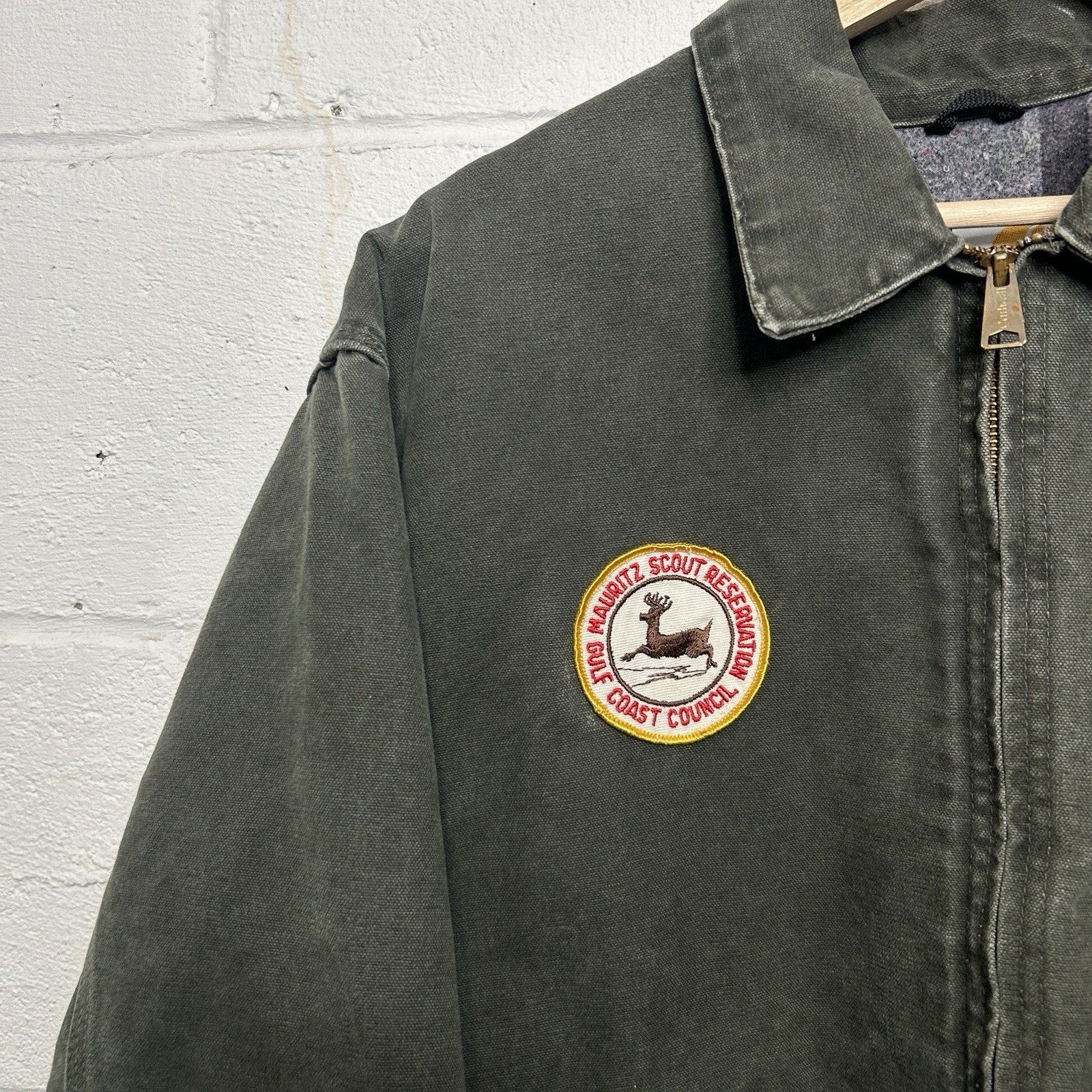 Carhartt Vintage Carhartt Blanket-Lined Detroit Jacket “Moss” J146 Size US XL / EU 56 / 4 - 4 Thumbnail