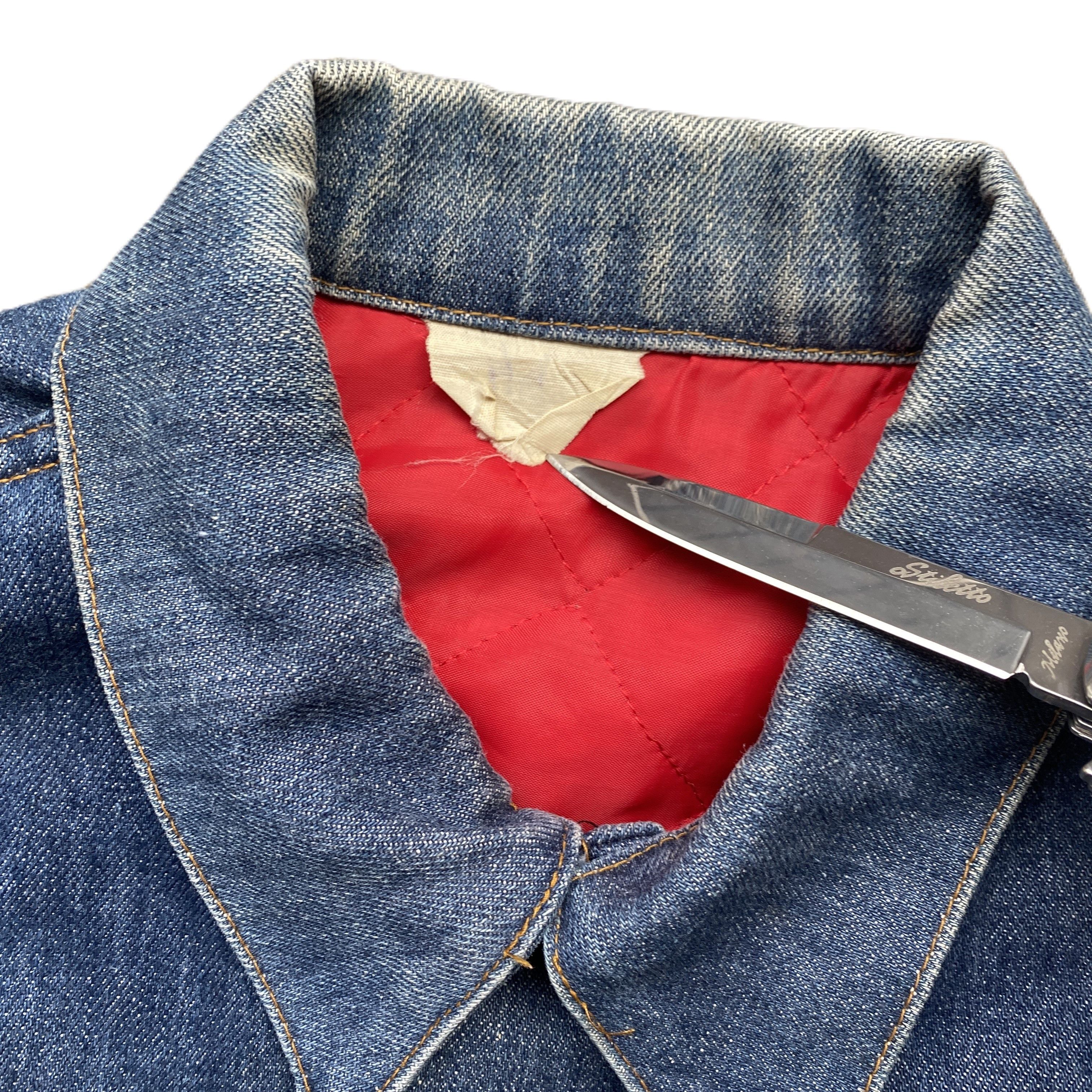 Vintage Vintage 70s Patched Denim Trucker Jacket Quilted Lined Size US L / EU 52-54 / 3 - 10 Thumbnail