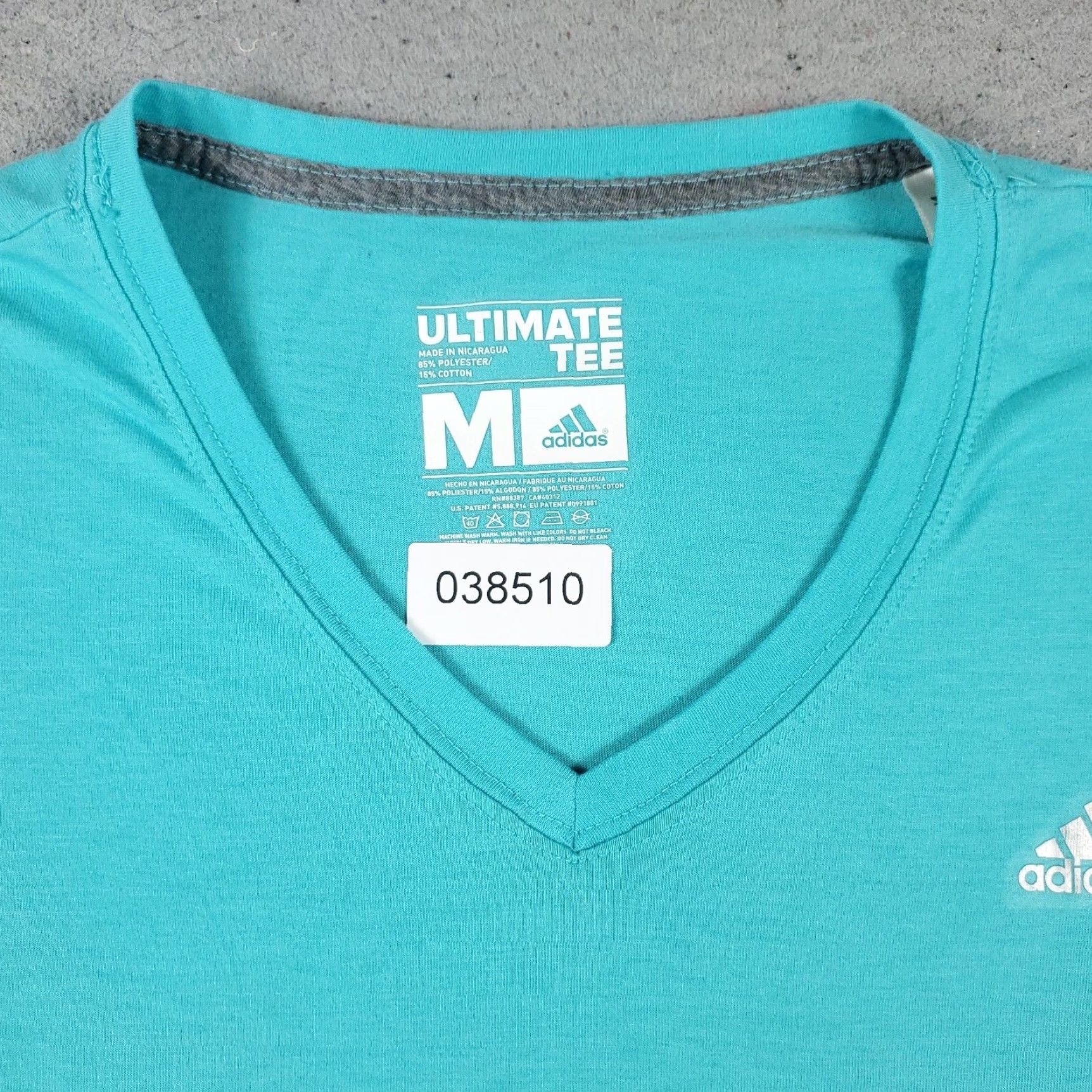 Adidas VINTAGE Adidas Women’s T-Shirt Casual Fit Size M Blue V-Neck Short Sleeve Logo Basic Size M / US 6-8 / IT 42-44 - 2 Thumbnail