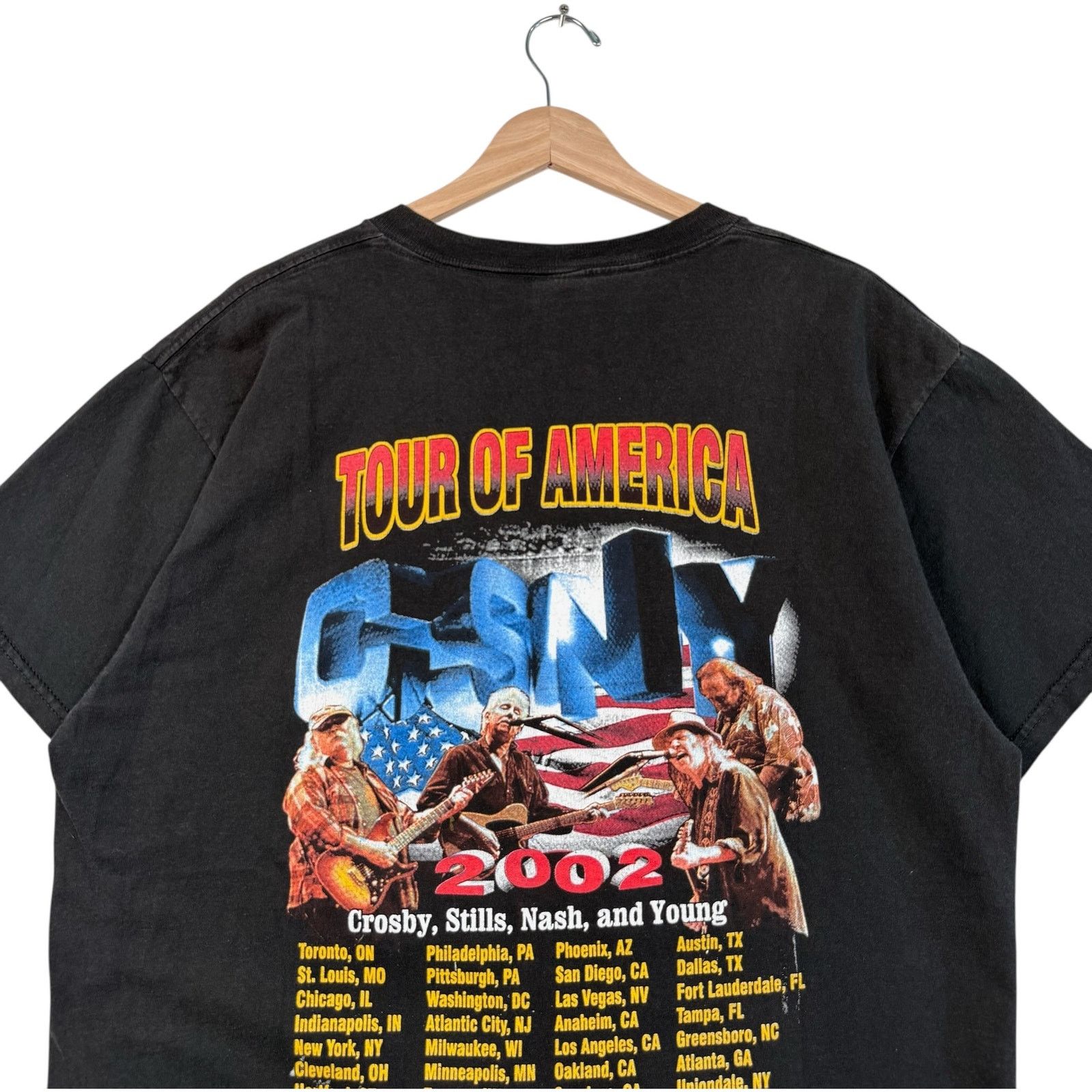 Delta Vintage Crosby Stills Nash Young Tour Of America Tee 2002 L Size US L / EU 52-54 / 3 - 6 Thumbnail