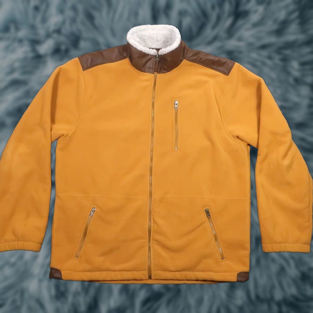 The Territory Ahead Territory Ahead Bomber Jacket Mens XL Orange Fleece Full Zip Sherpa Collar Stand-Up 90s Outdoor American Casual Workwear Size US XL / EU 56 / 4 - 1 Thumbnail