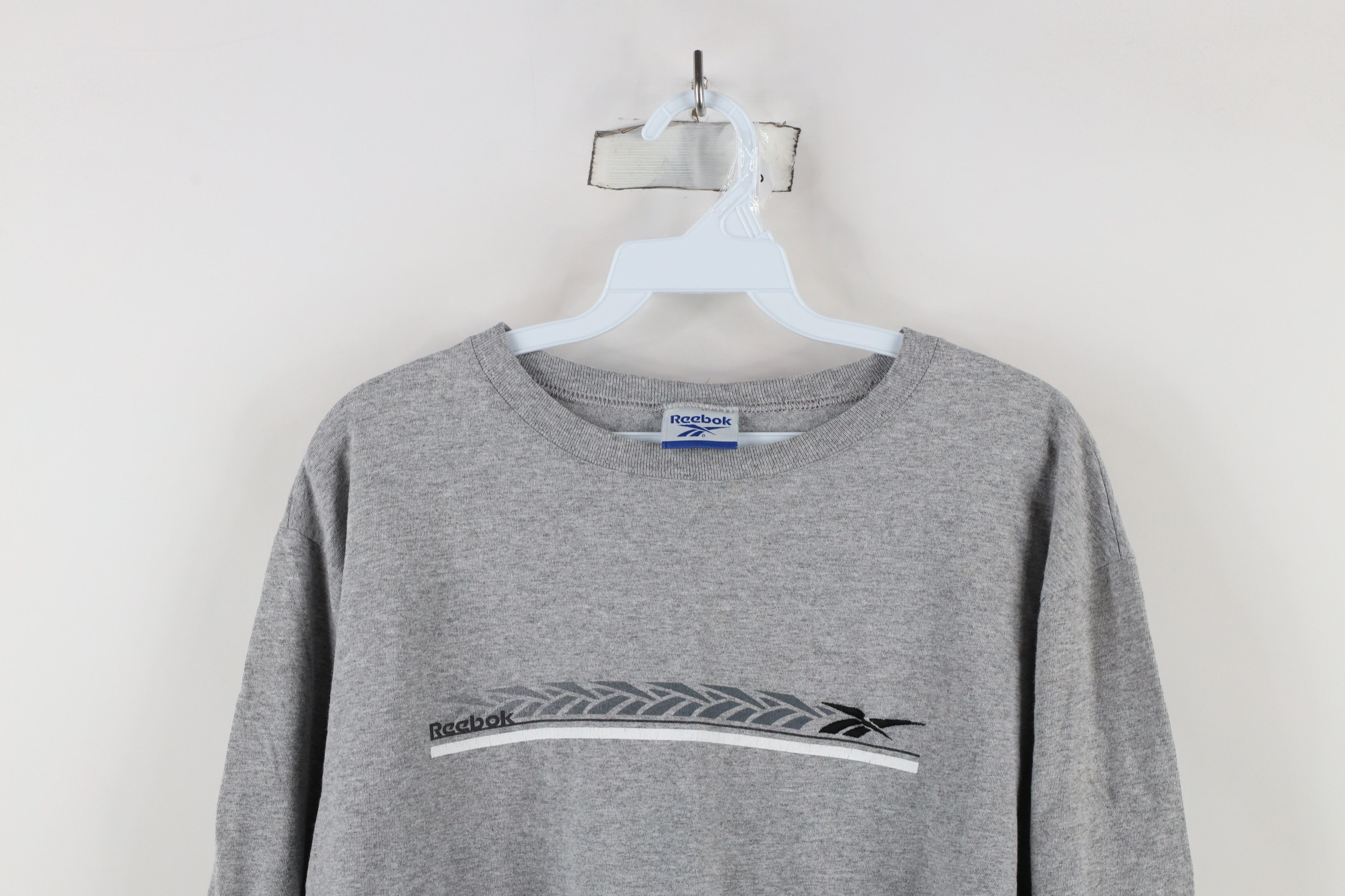 Reebok × Vintage Vintage 90s Reebok Long Sleeve T-Shirt Heather Gray USA Size US M / EU 48-50 / 2 - 2 Thumbnail