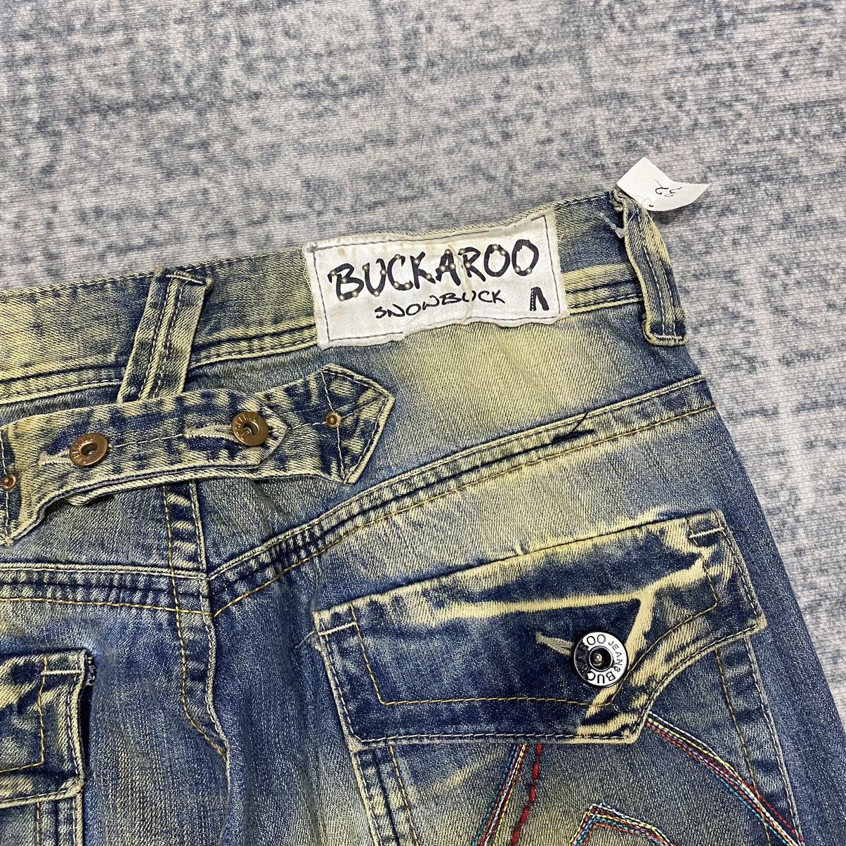 Japanese Brand Flare ☠️ Snow Buck Mud Wash Jeans Dirty Bootcut 90s Baggy Size US 32 / EU 48 - 13 Thumbnail