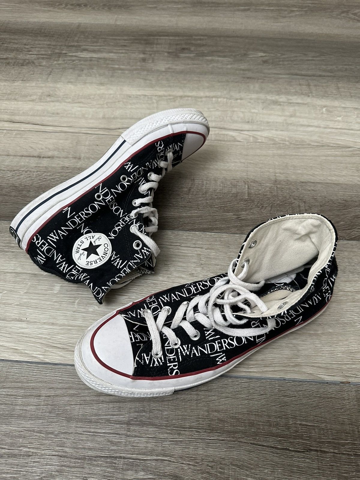 Converse × JW Anderson Converse x J.W. Anderson Black Grid Logo Sneakers Sz. 8.5 Size US 8.5 / EU 41-42 - 3 Thumbnail