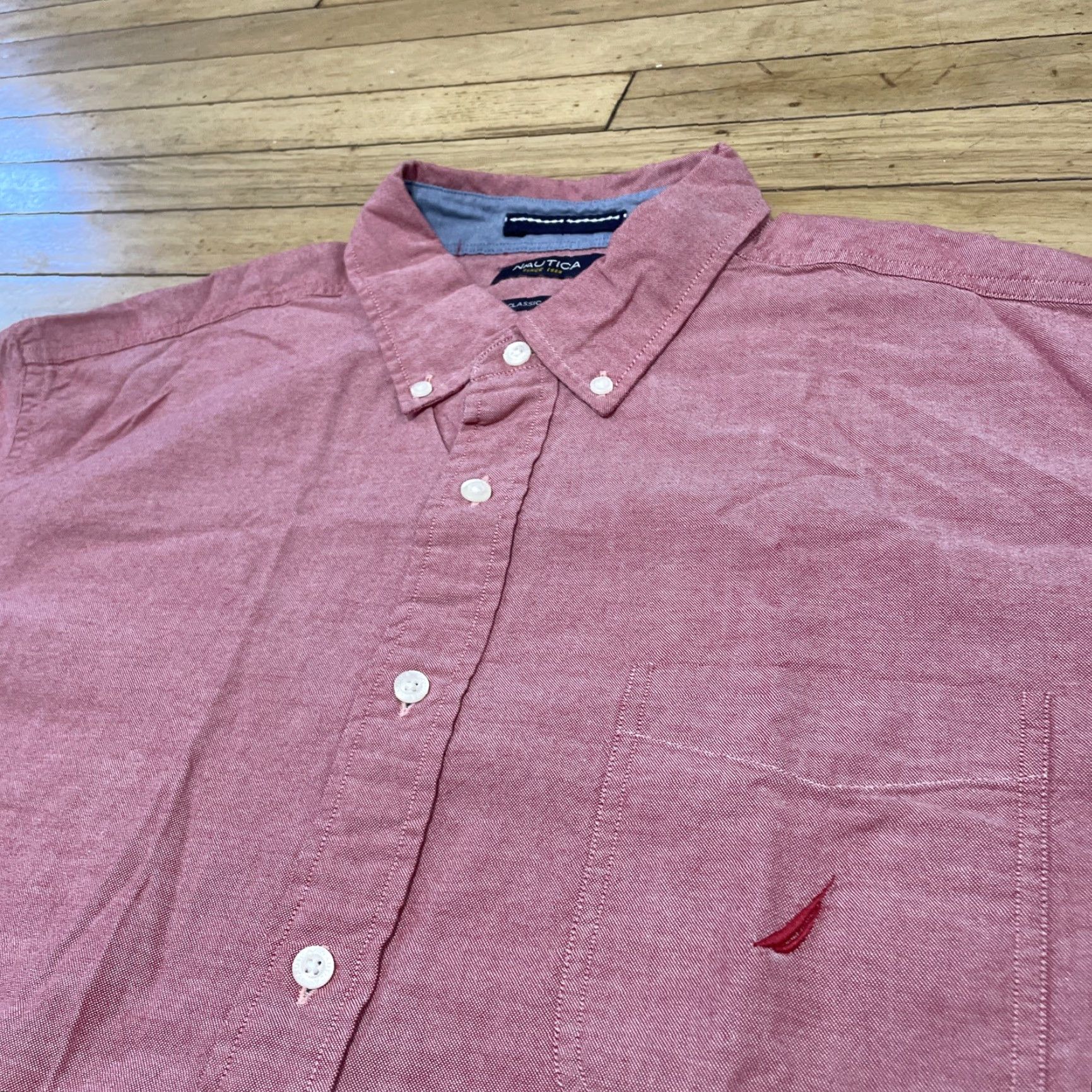 Nautica Nautica Button Shirt Men XL Salmon Pink Classic Fit Preppy Work Casual Button-Up Shirts Size US XL / EU 56 / 4 - 4 Thumbnail