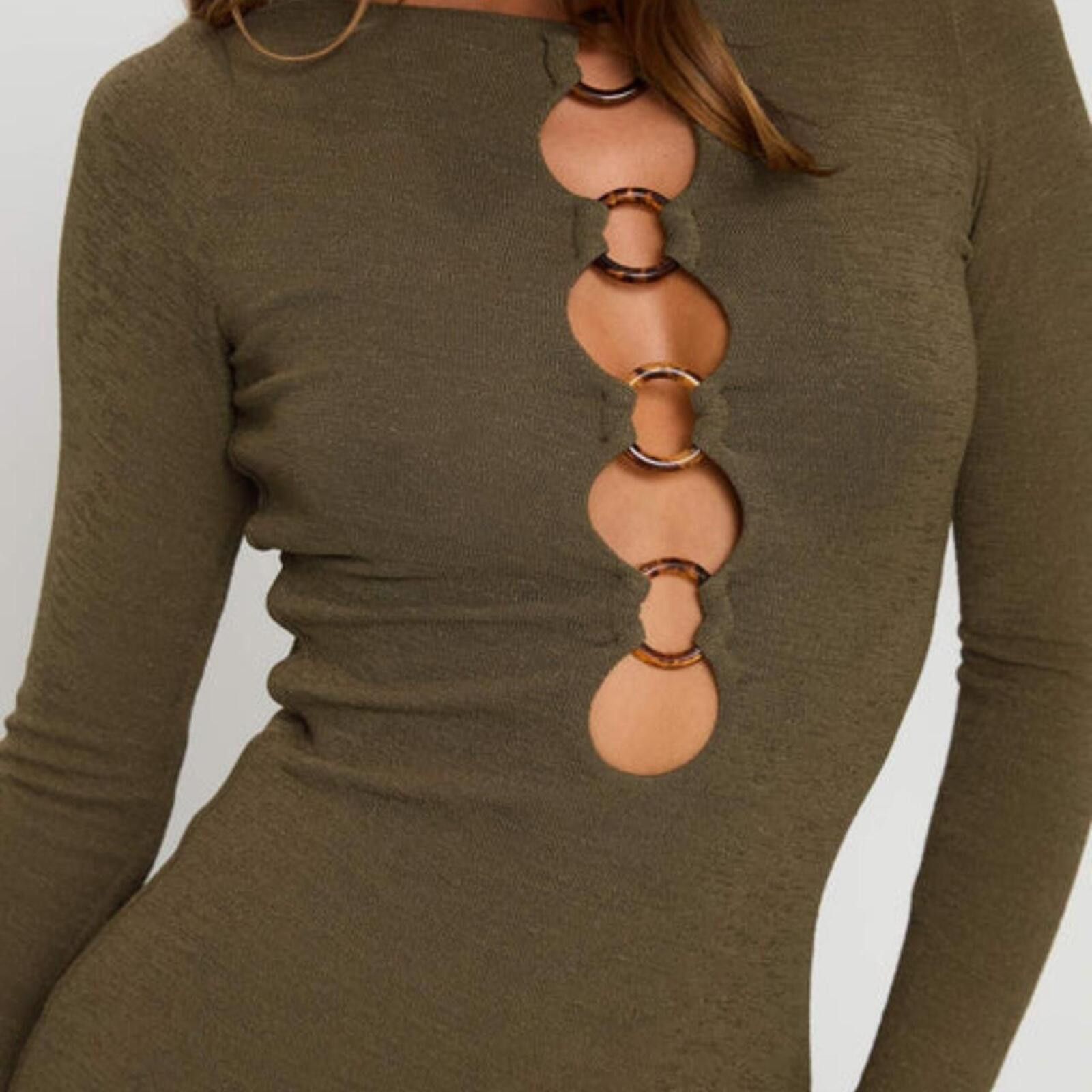 Other Princess Polly Dejonge Ring Mini Dress Olive Size XS / US 0-2 / IT 36-38 - 6 Thumbnail