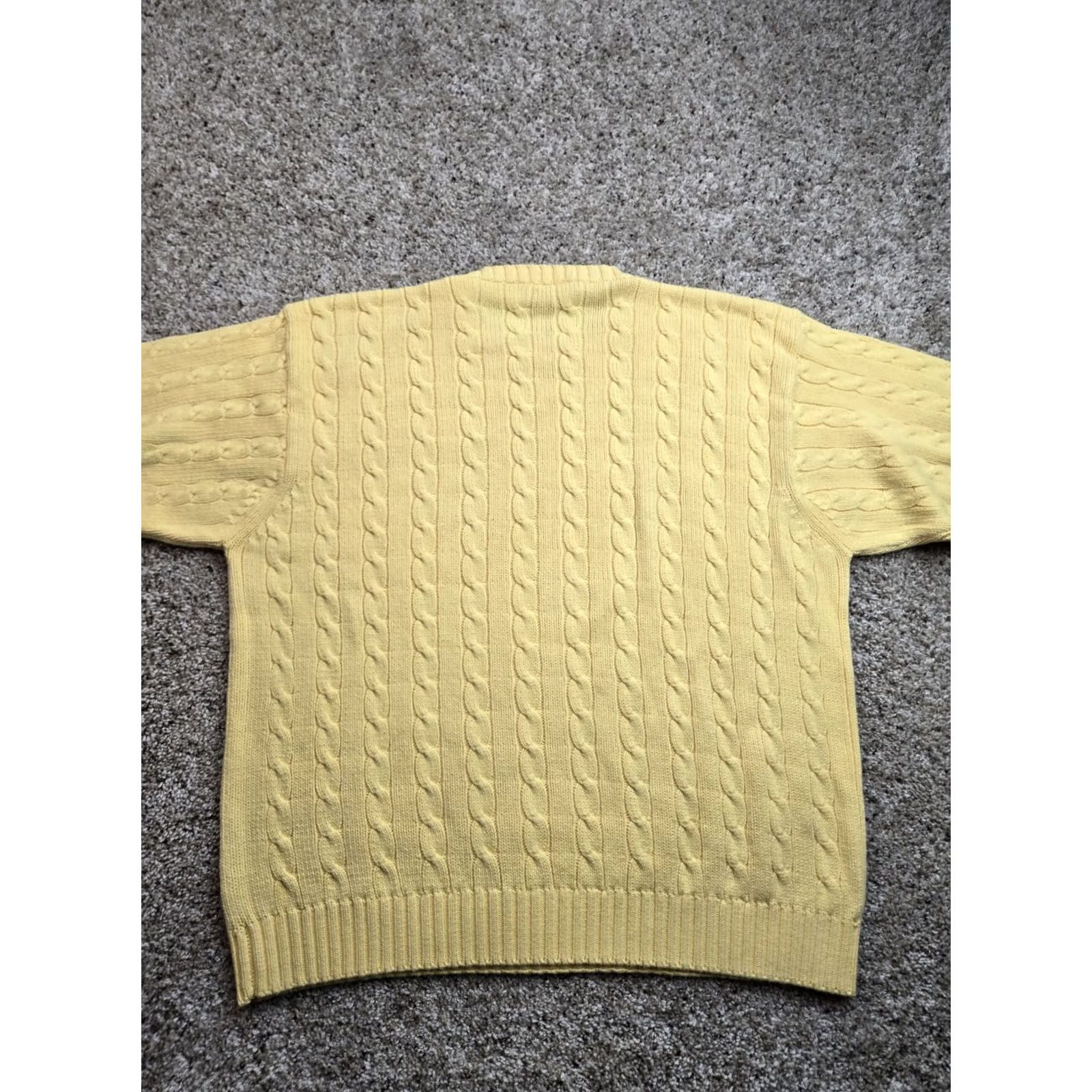 J.Crew Vintage J.Crew Oarsman Cable Knit Sweater Large Men Yellow Long Sleeve Crew Neck Size US L / EU 52-54 / 3 - 7 Thumbnail
