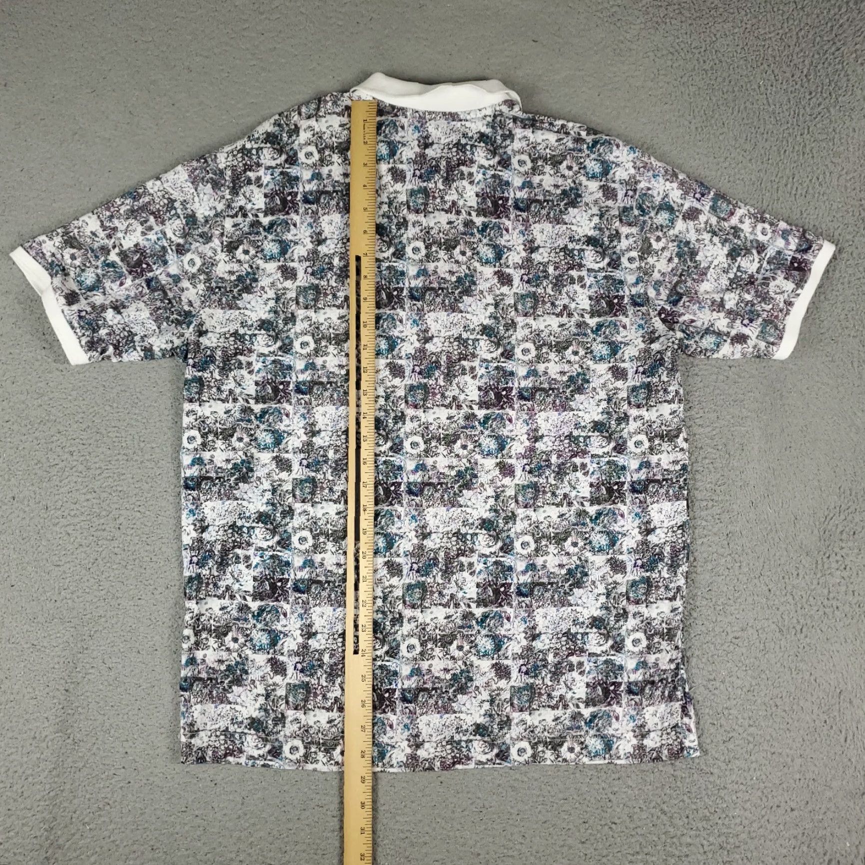 Robert Graham Robert Graham Polo Shirt Men Medium White Blue Abstract Geometric Logo Button-Front Short Sleeve Mens Size US M / EU 48-50 / 2 - 3 Thumbnail