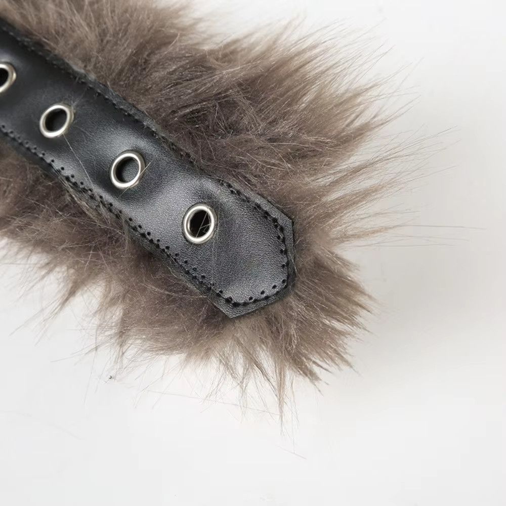 Japanese Brand Fur Luxury Pin Buckle Waistband Casual Versatile Plush Belt Size ONE SIZE - 4 Thumbnail