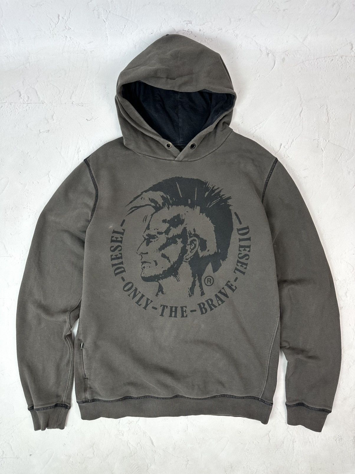 Diesel Vintage Diesel Khaki Hoodie Size US L / EU 52-54 / 3 - 1 Thumbnail