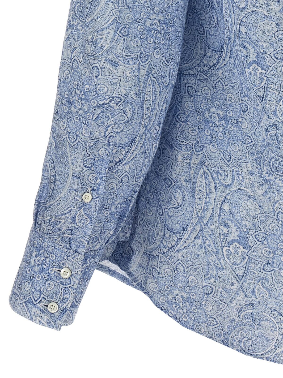 Brunello Cucinelli o1w1db10725 Basic Fit Shirt in Blue Size US L / EU 52-54 / 3 - 4 Thumbnail