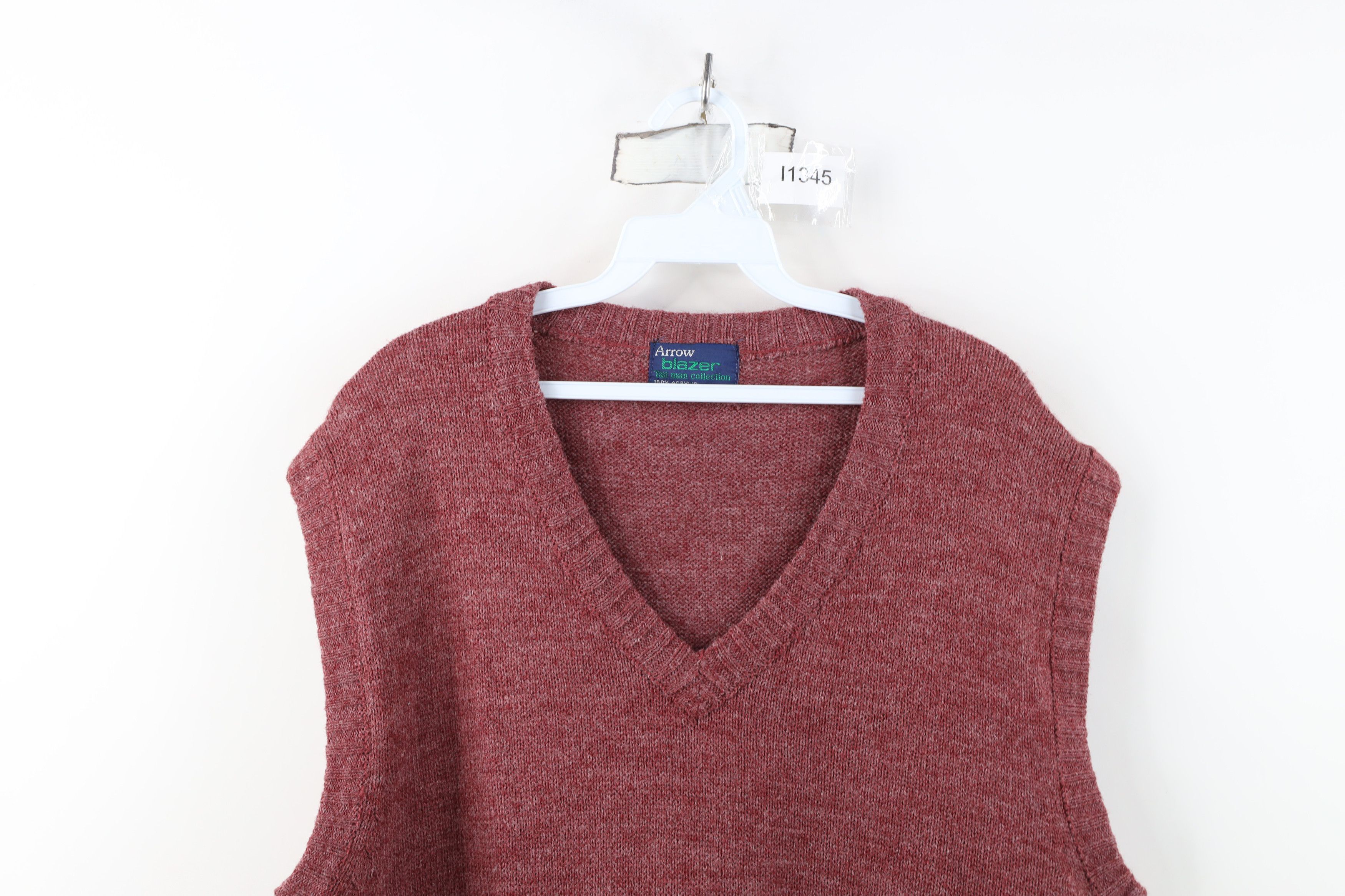 Vintage Vintage 70s Streetwear Ribbed Knit V-Neck Sweater Vest Red Size US XXL / EU 58 / 5 - 2 Thumbnail