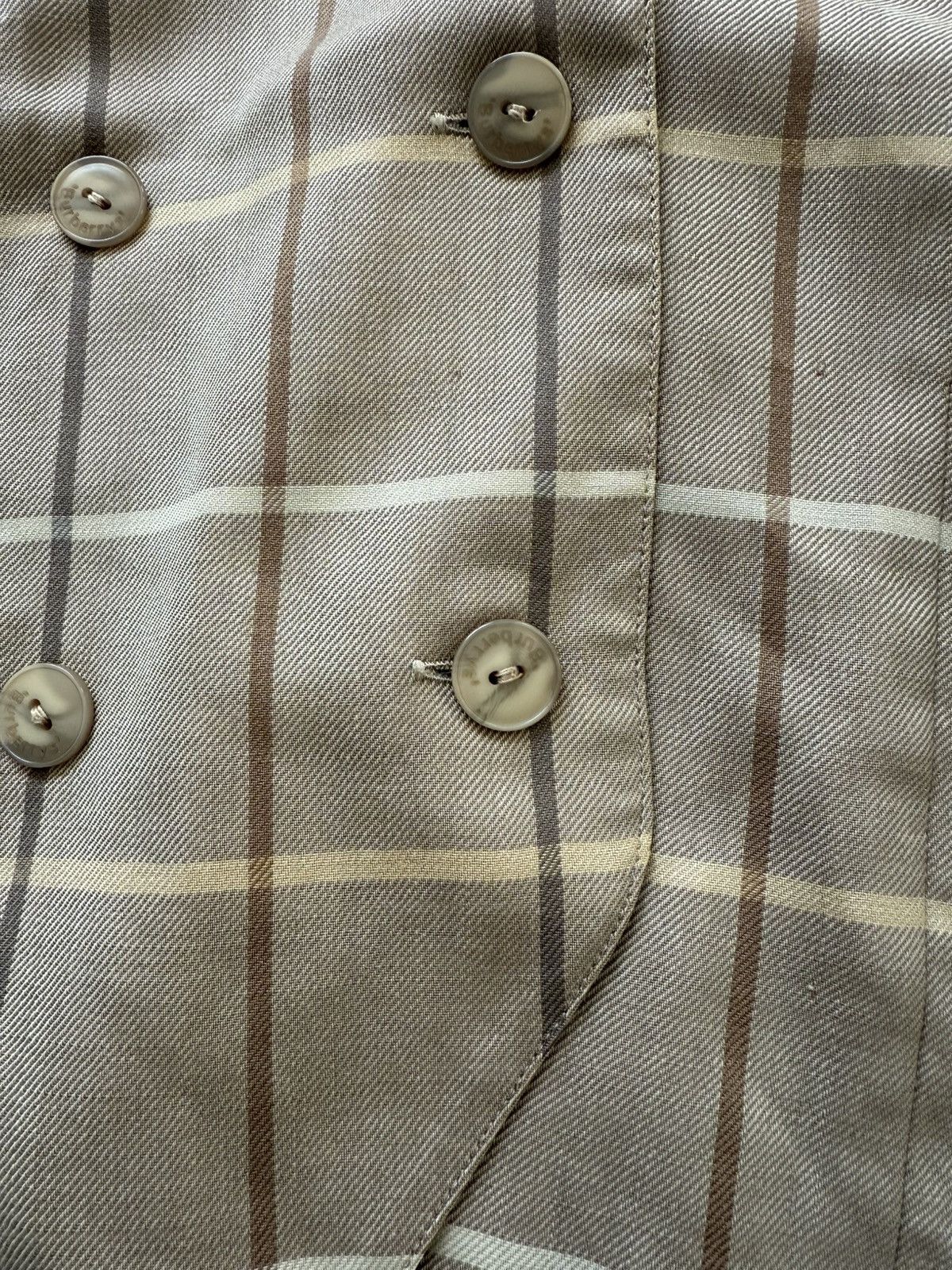 Burberry 1990's Burberry Check Double Breasted Blazer Size S / US 4 / IT 40 - 4 Thumbnail