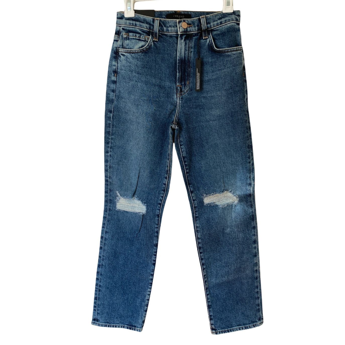 J Brand Jules High Rise Straight Jeans NEW Denim 26 Finesse Blue Size 26" / US 2 / IT 38 - 2 Thumbnail