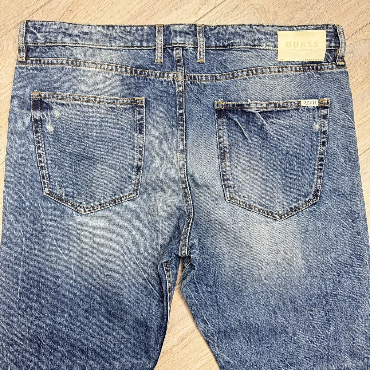 Designer Rare Guess Distressed Slim Italian Selvedge Denim Jeans Size US 38 / EU 54 - 13 Thumbnail