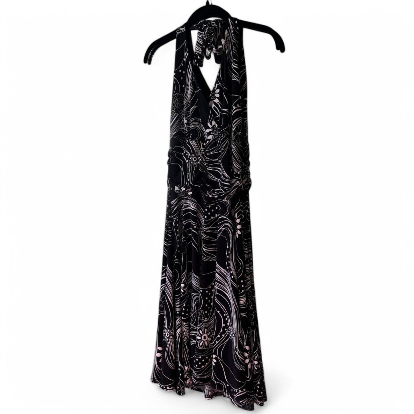 Vintage Vintage Y2K Ronni Nicole Black White Halter Dress 6 90s y2k Size M / US 6-8 / IT 42-44 - 5 Thumbnail