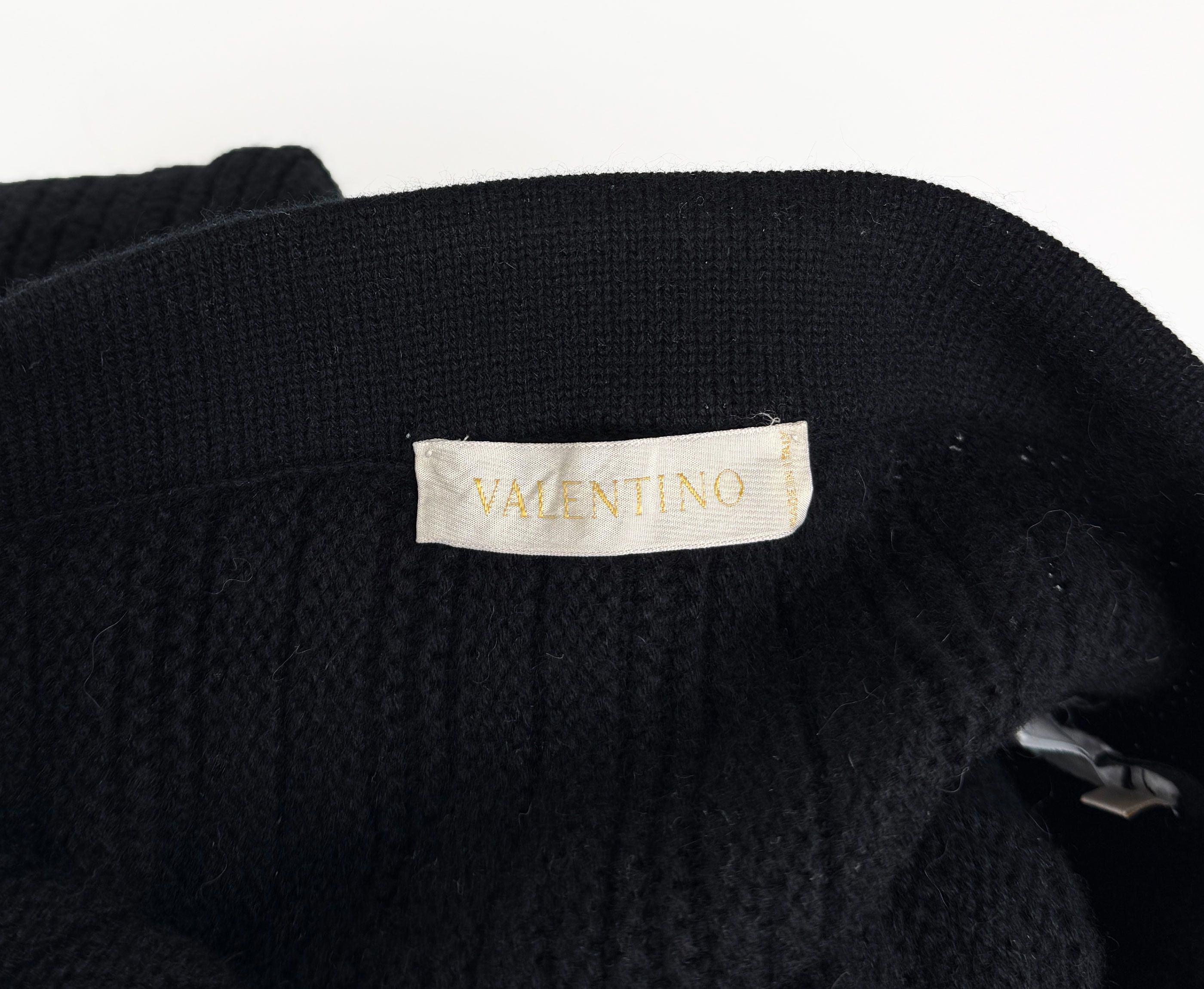 Valentino Valentino Black Knit Mid Length Skirt Cashmere Wool Size M Size 30" / US 8 / IT 44 - 8 Thumbnail
