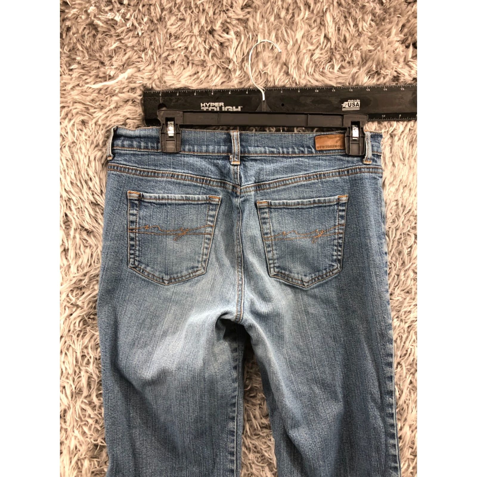 Vintage New York & Company Jeans Petite Womens Size 10P Medium Wash Blue Denim 5-Pocket Regular Fit Straight Zipper Button NY&C Size 32" / US 10 / IT 46 - 7 Thumbnail