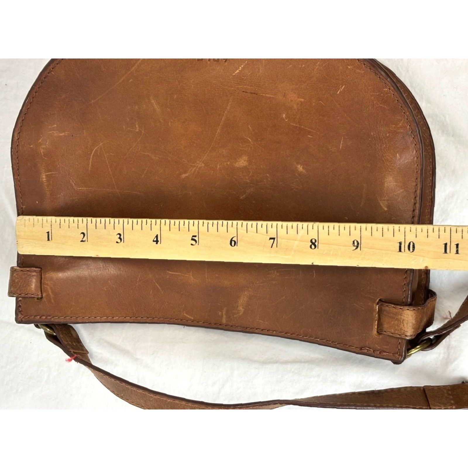 Vintage ABLE Cecilia Crossbody Purse Bag Brown Leather Adjustable READ Size ONE SIZE - 7 Thumbnail